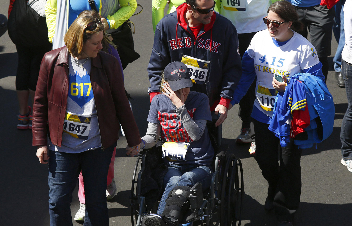 Rebekah Gregory DiMartino crossed the finish line of the Boston Marathon on April 19, 2014.