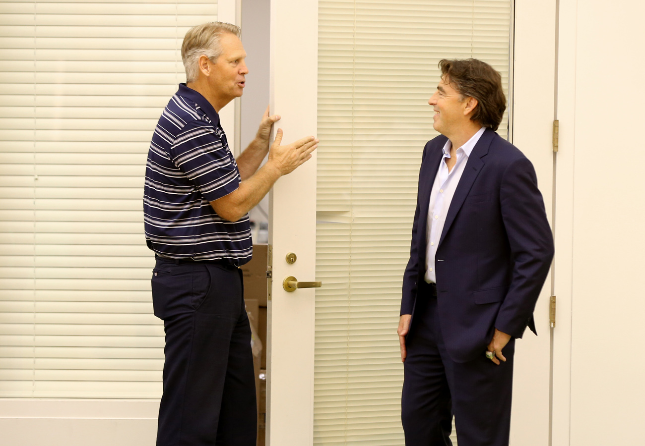 Danny Ainge, left and Wyc Grousbeck.