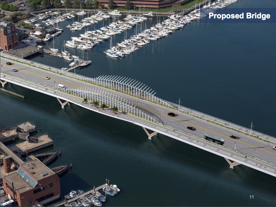 A rendering of the proposed update to the North Washington Street Bridge.