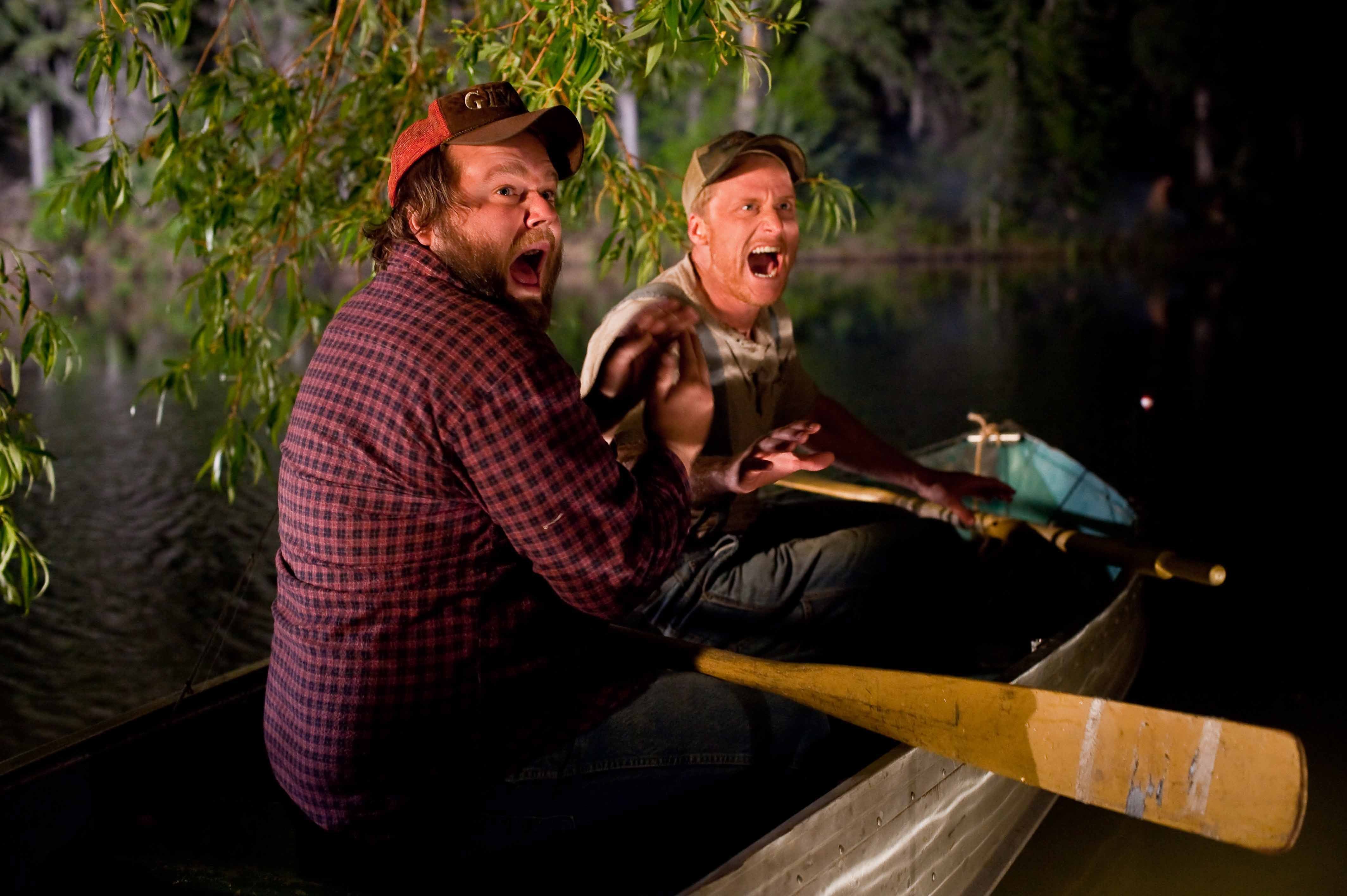 Tyler Labine (left) and Alan Tudyk in “Tucker and Dale vs. Evil.”