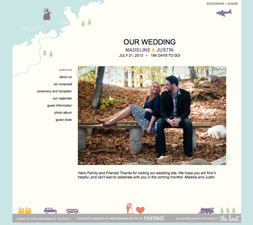Madeline and Justin’s wedding site.