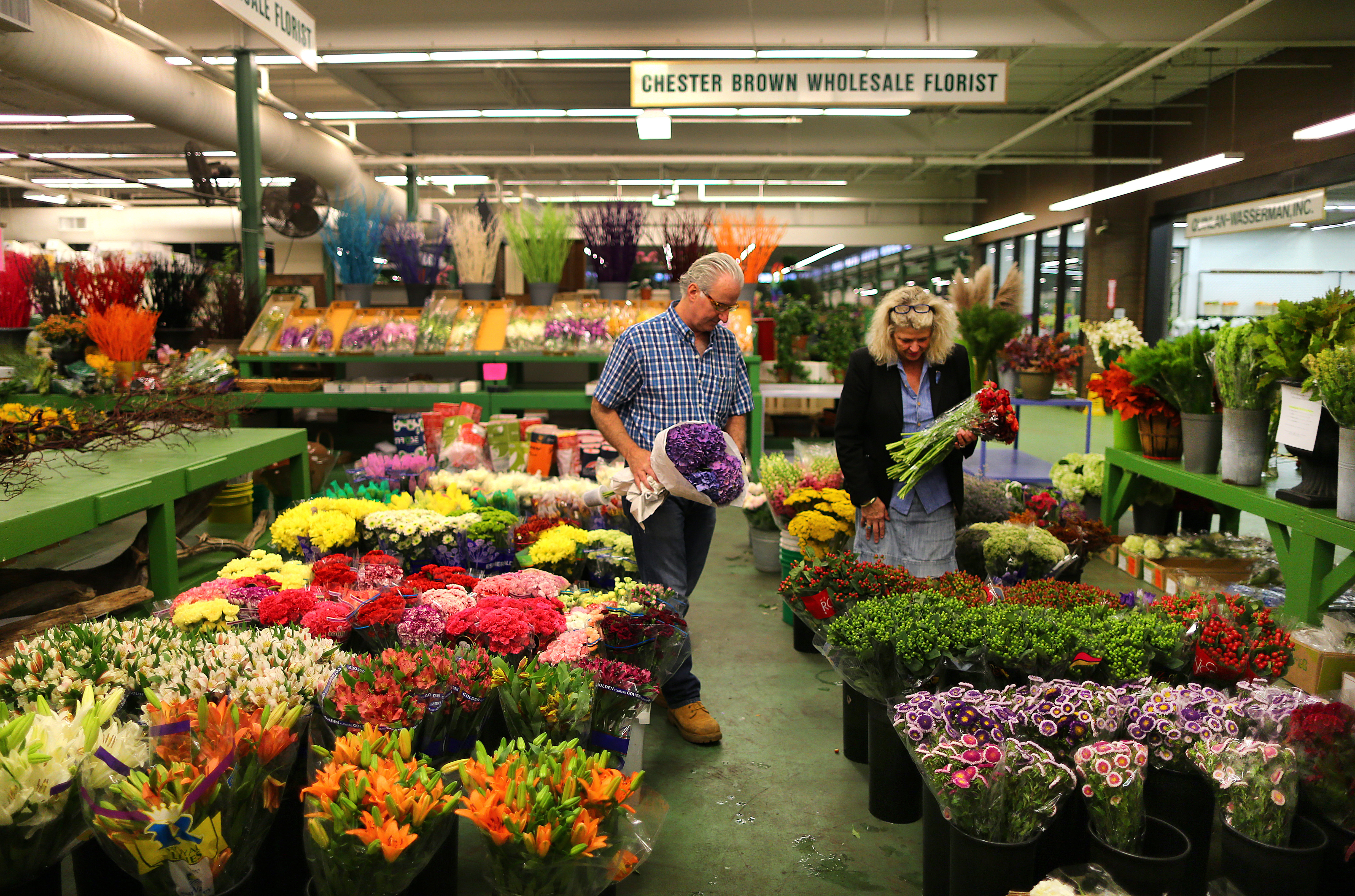 David Brown and his wife Ann own Chester Brown Wholesale Florists inside the Boston Flower Exchange.