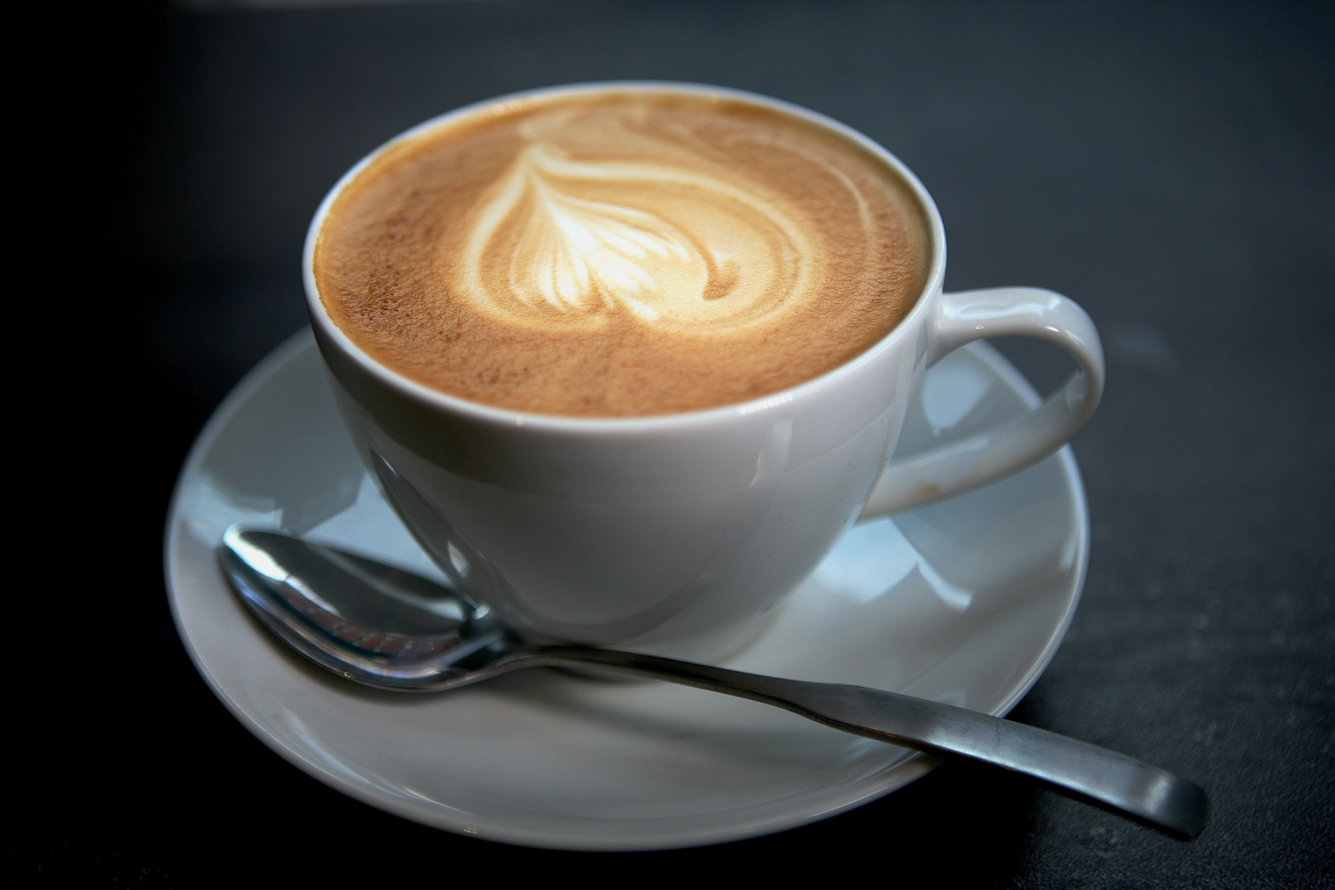 Boston, MA 030609 Latte coffee from Equal Exchange Cafe in Boston, Friday, March 6, 2009. (Globe Staff Photo/Wendy Maeda) section: Food slug: 25shequal reporter: Leigh Belanger