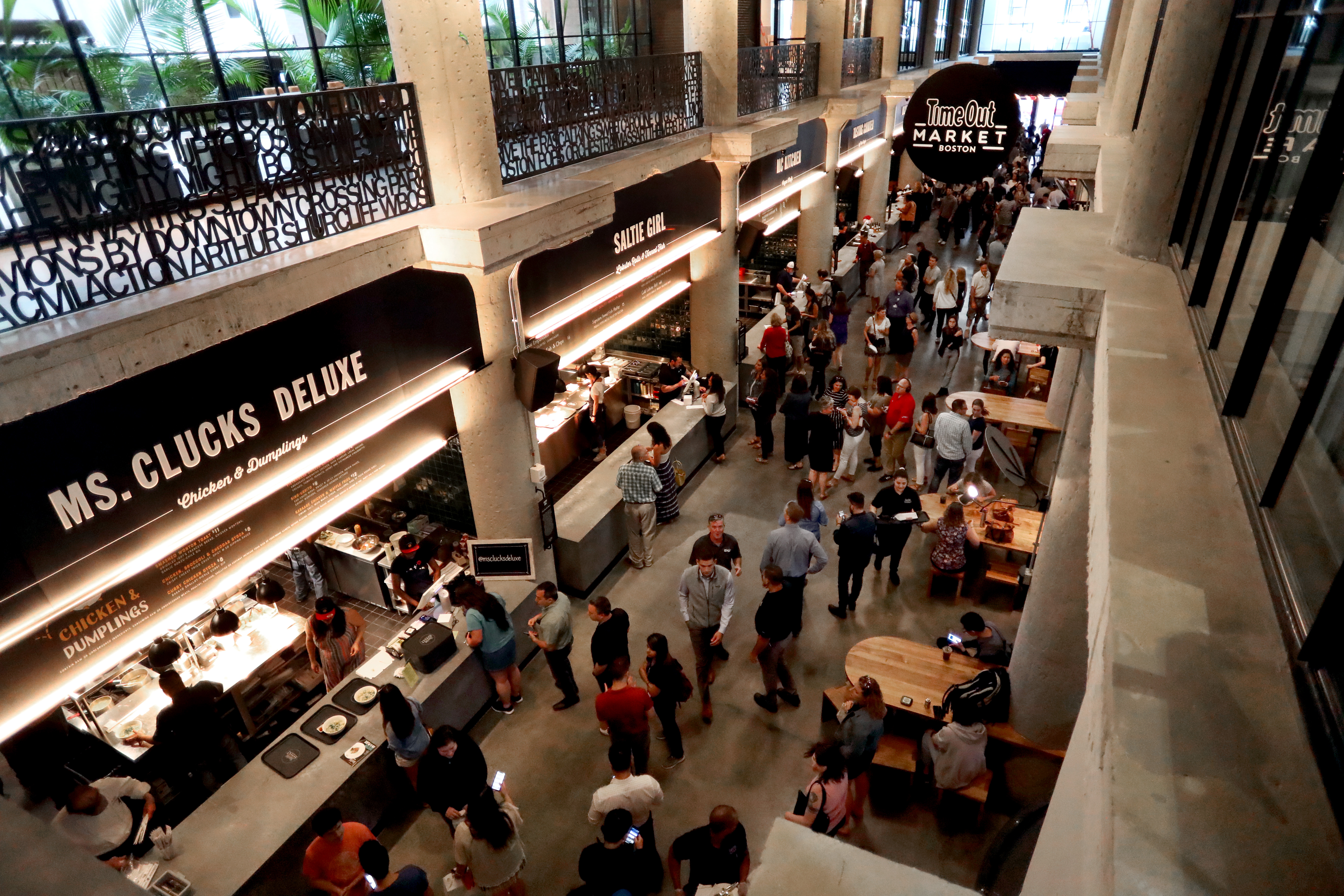 The open seating area at Time Out Market Boston.