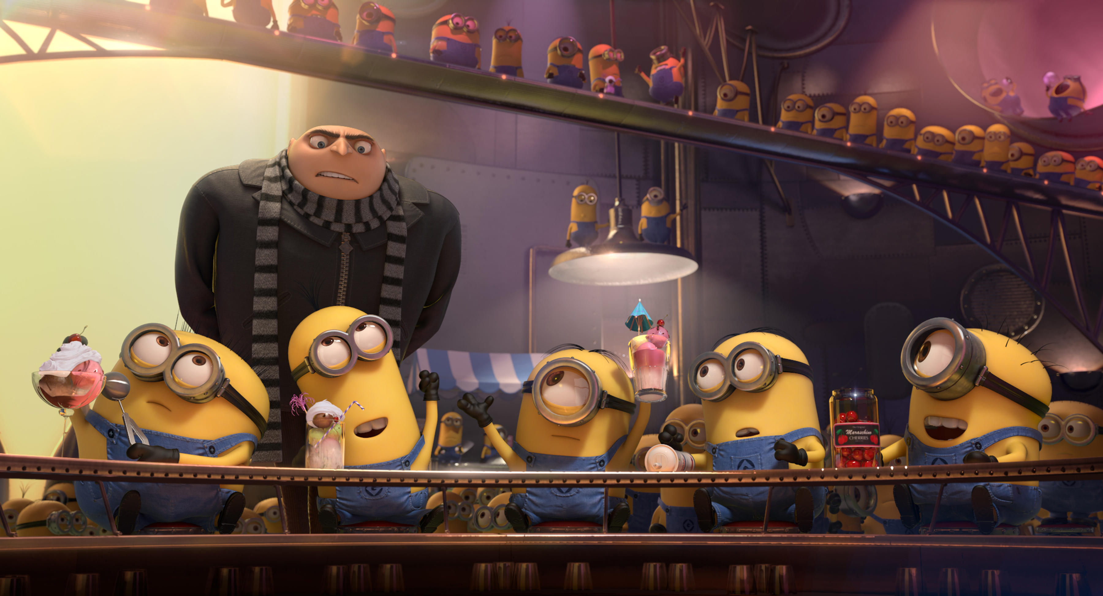 ***Please Note*** This image came from Universal Pictures *** - Gru (STEVE CARELL) tries to wrangle his Minions in the 2013 animated film "Despicable Me 2," directed by directed by Pierre Coffin and Chris Renaud. NYTCREDIT: Universal Pictures -- gratedfilms