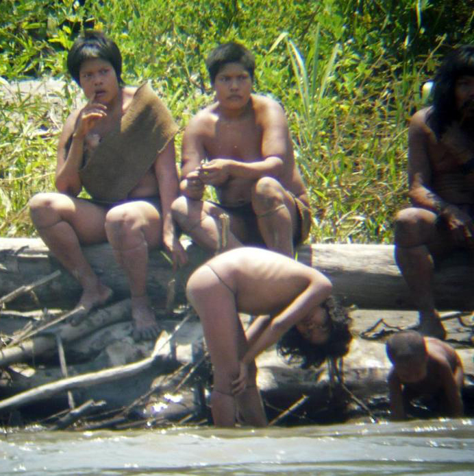 Mashco Piro tribe members in southeastern Peru in 2011.