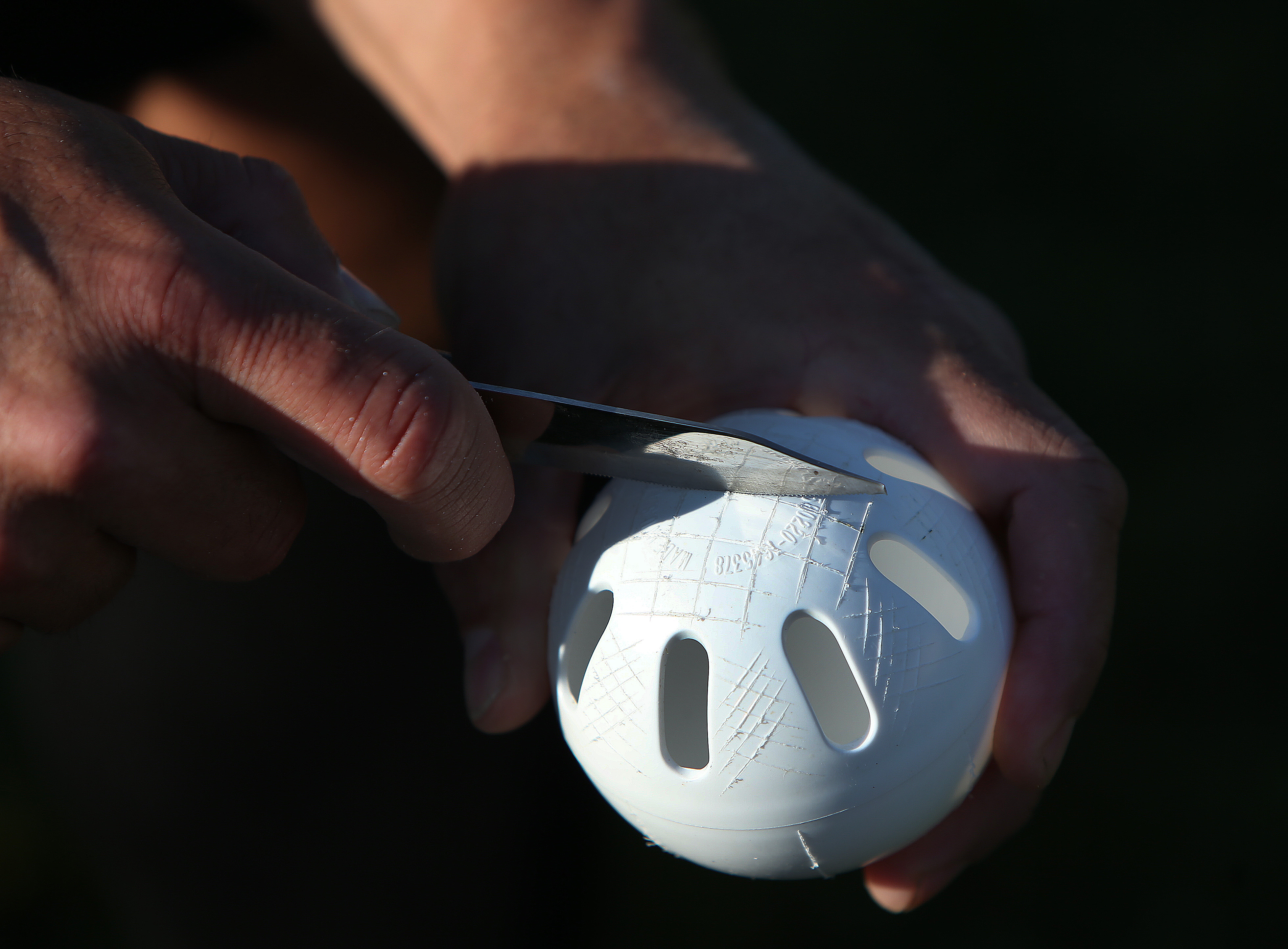 A defaced ball allows pitchers to add more rotation and curve to a pitch.