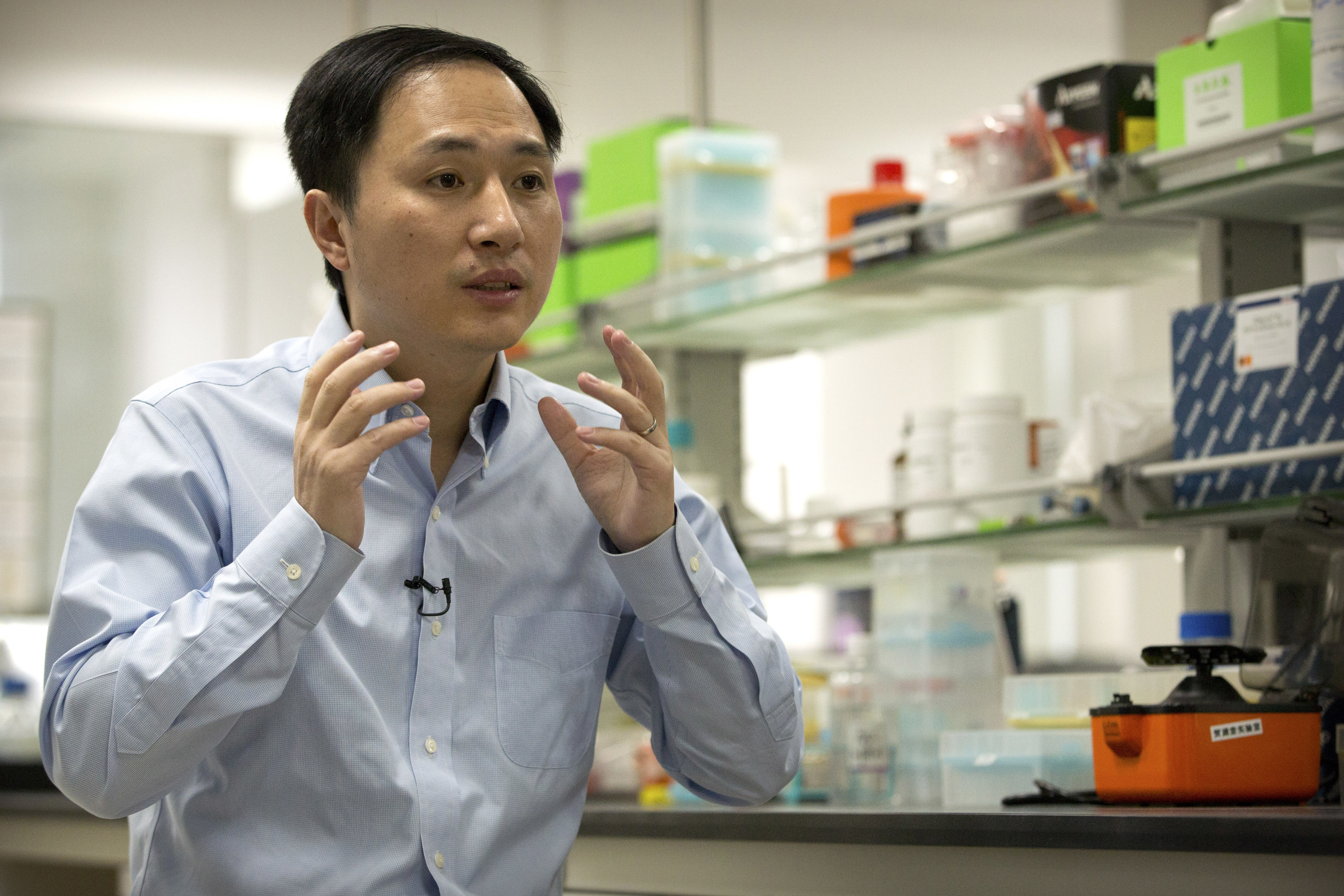 He Jiankui spoke during an interview in October at a laboratory in Shenzhen in southern China's Guangdong province.