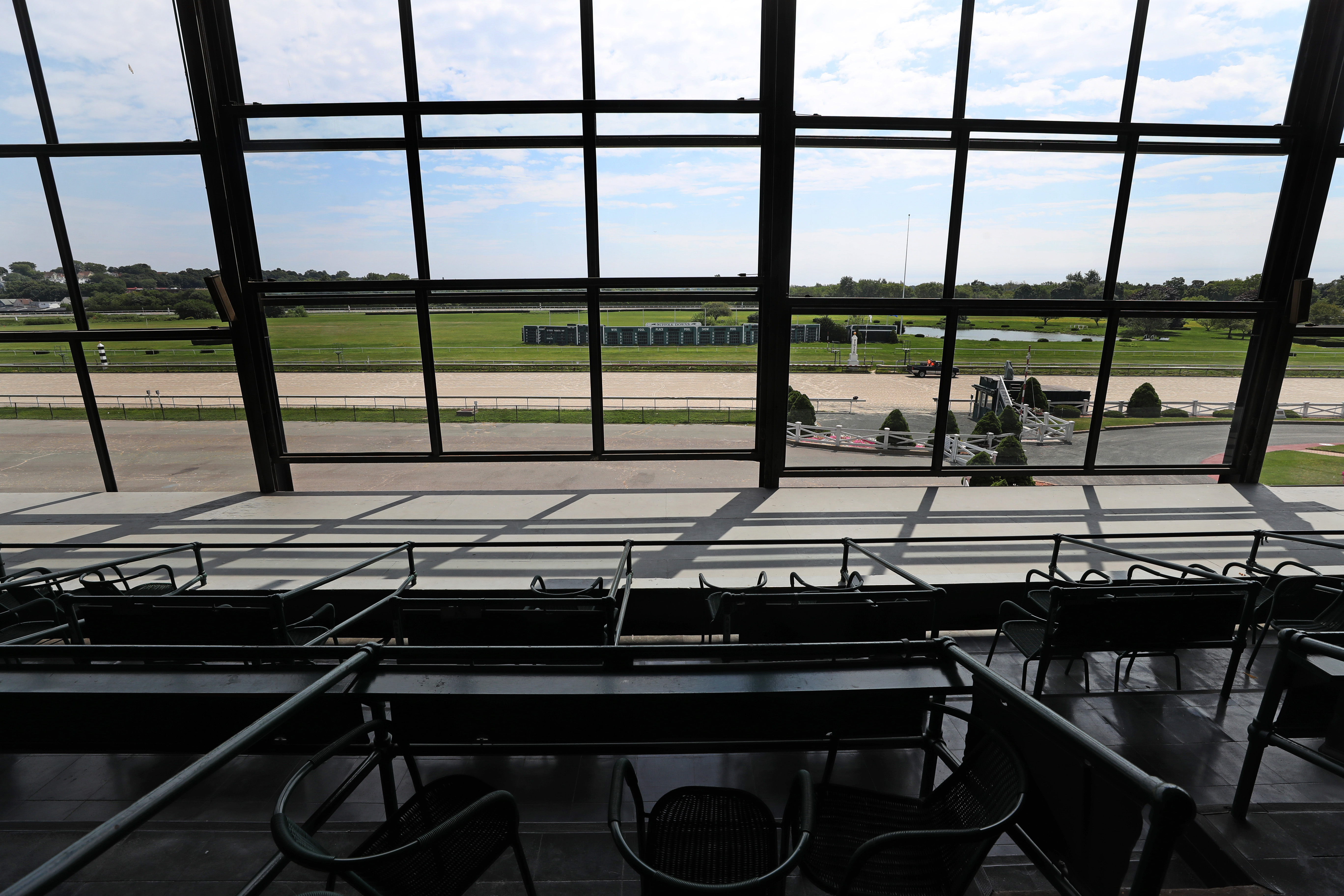 The Suffolk Downs grandstand.