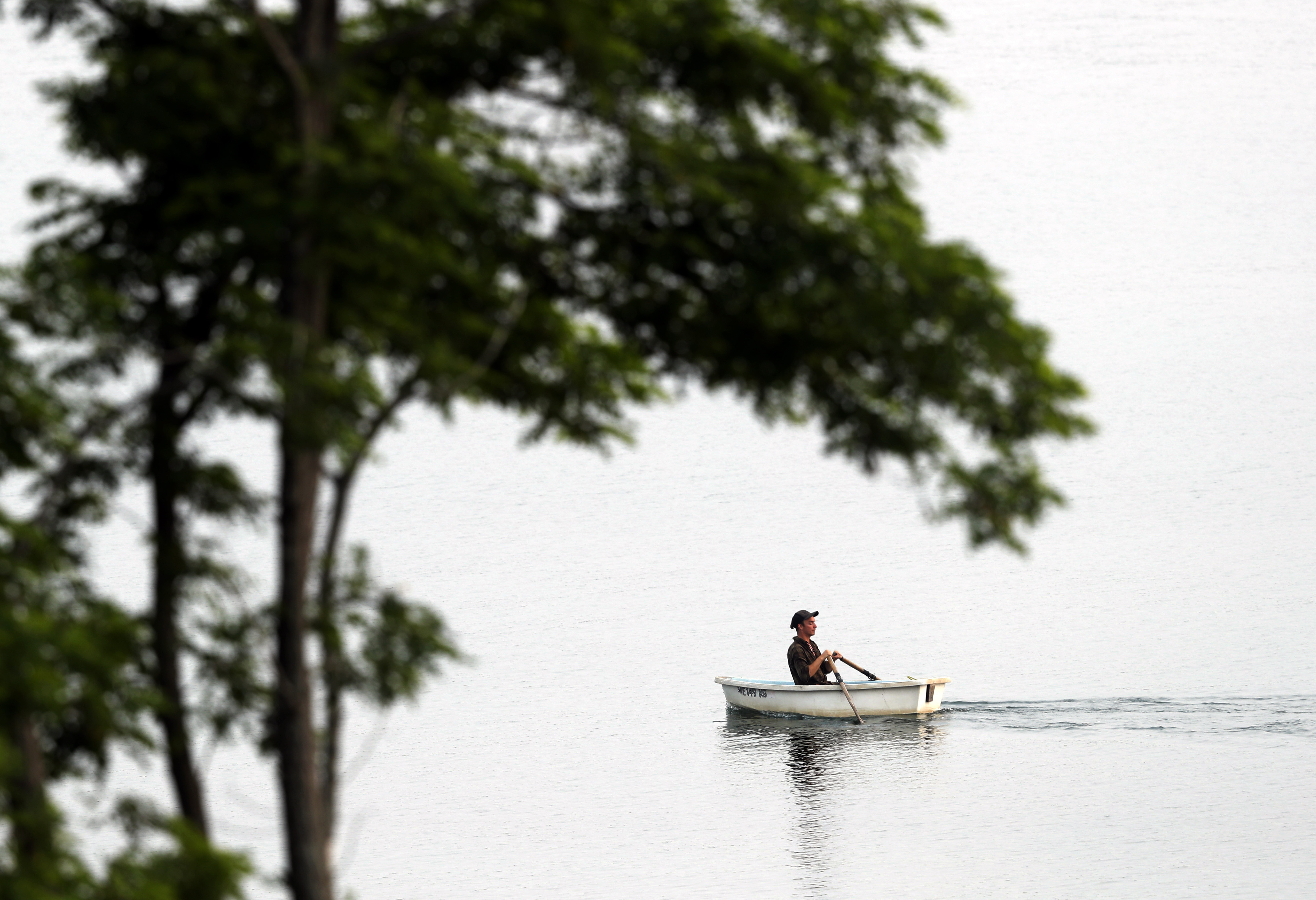 Out for a row on Casco Bay.