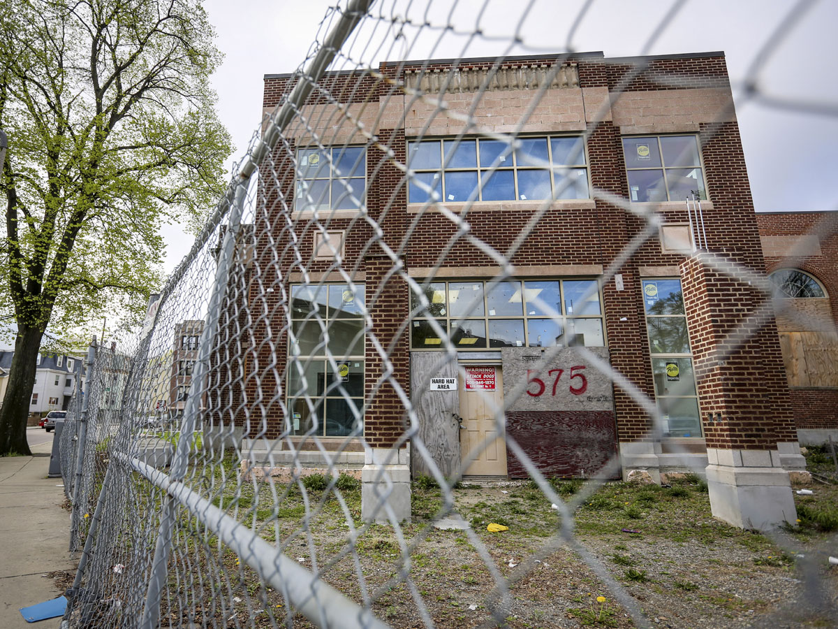 Work on the church’s Renaissance Center was halted amid financial woes.