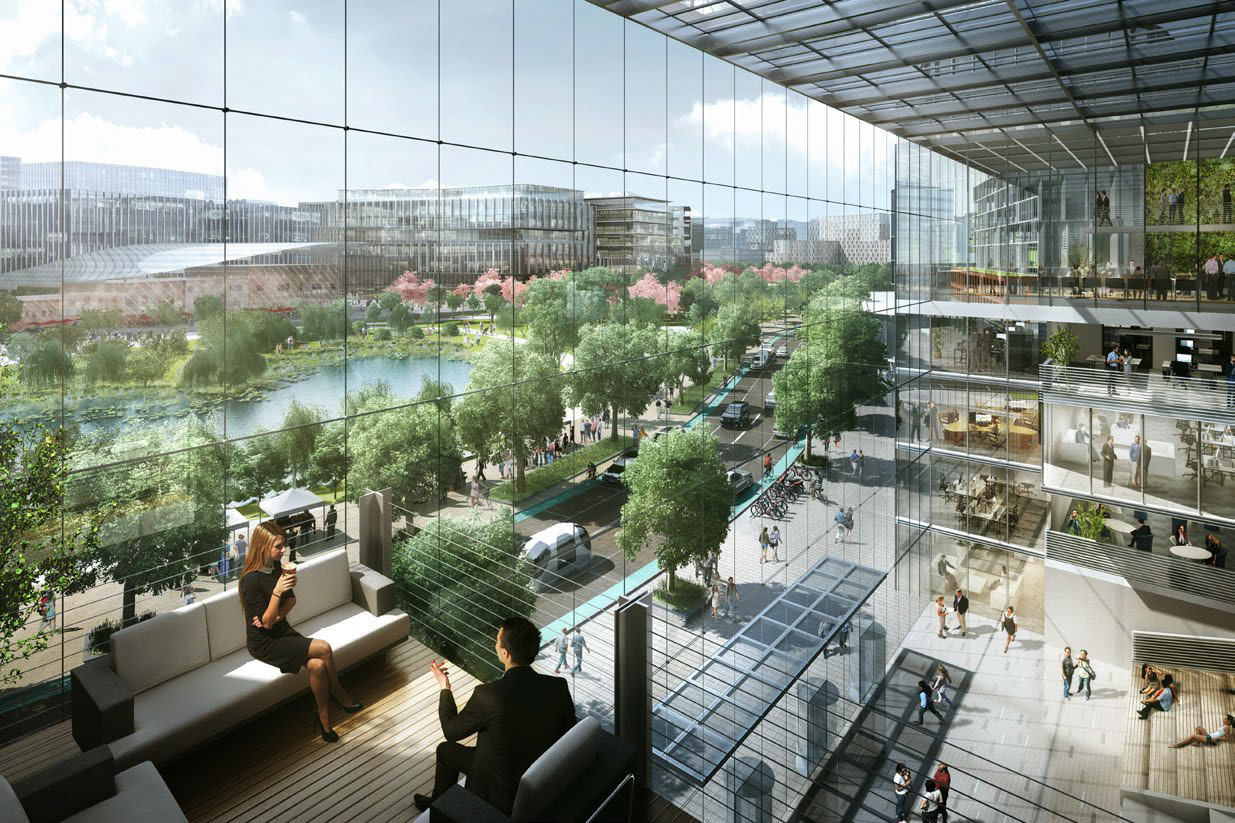 Rendering of Suffolk Downs site from City of Boston Amazon HQ bid.