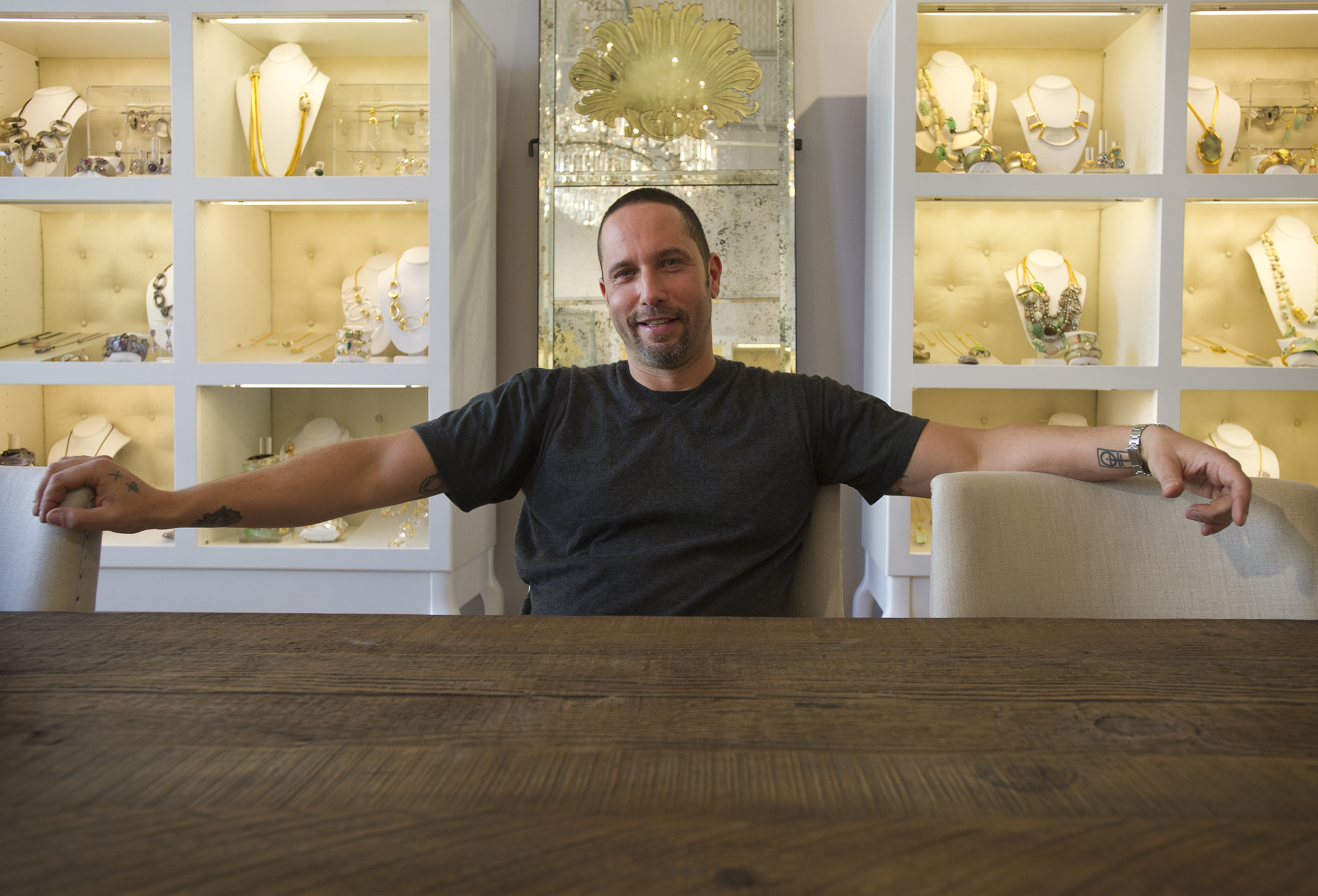 Jewelry designer Alexis Bittar in his new office location in Soho on Tueday, January 24th, 2012. <a href="mailto:jbrightener@yahoo.com">jbrightener@yahoo.com</a> NYTCREDIT: Joshua Bright for The New York Times shops/services