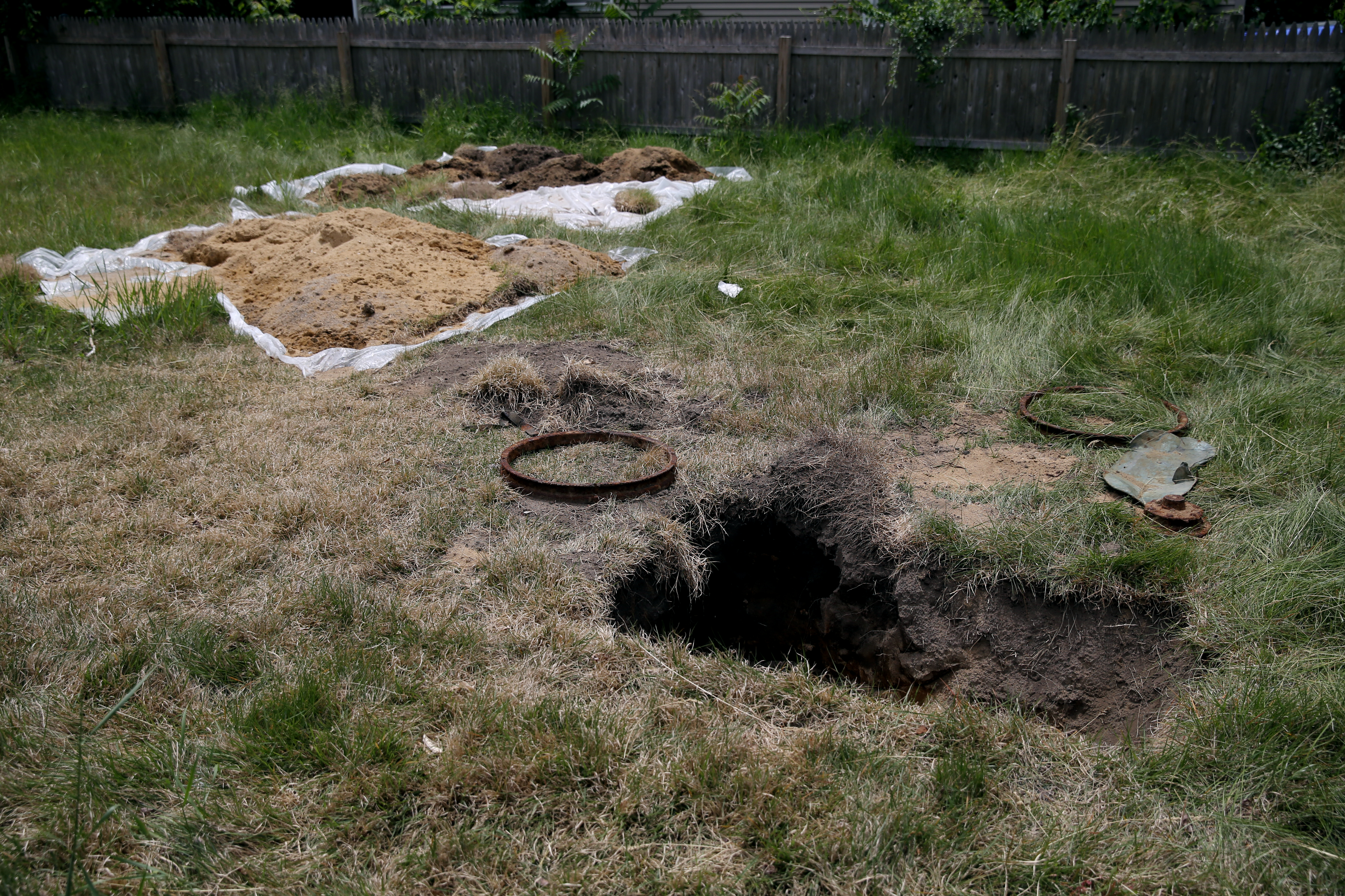 Here’s how the yard at Weldon’s home looked June 9 in the wake of investigators’ search of the property.