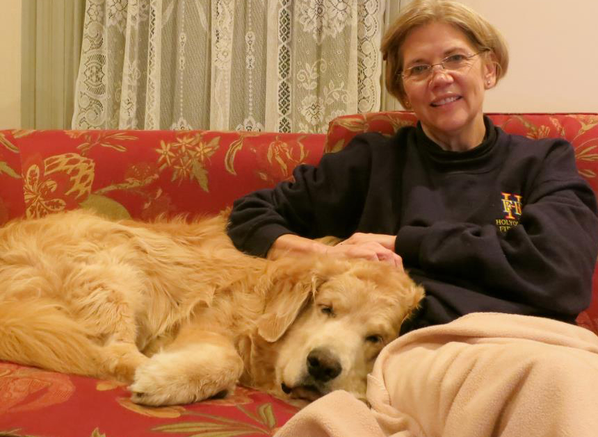 Elizabeth Warren posted this photo on Facebook of herself and her dog Otis on Oct. 28.