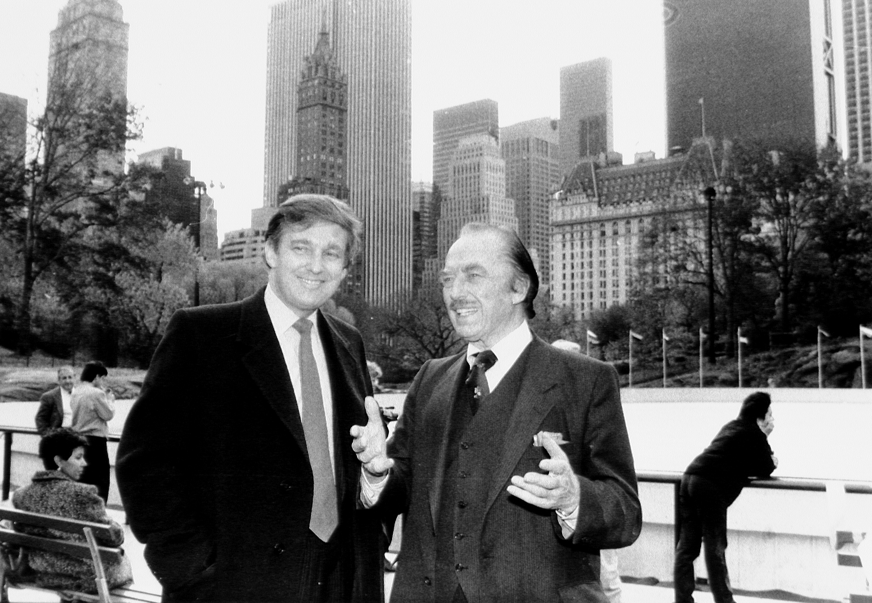 Donald and Fred at the opening of the Wollman Rink in Central Park.