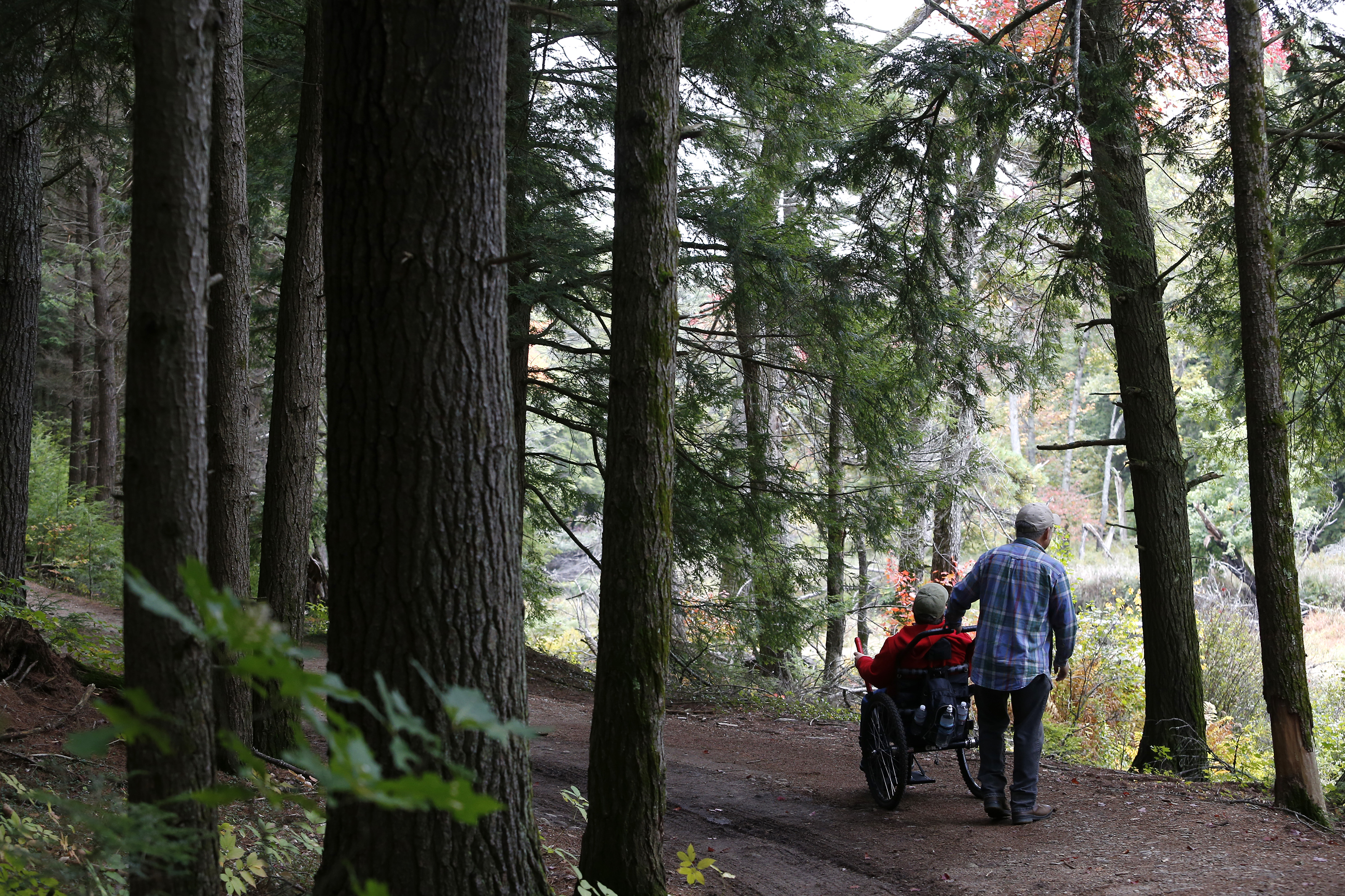 Nate Johnson and his dad on the trail.