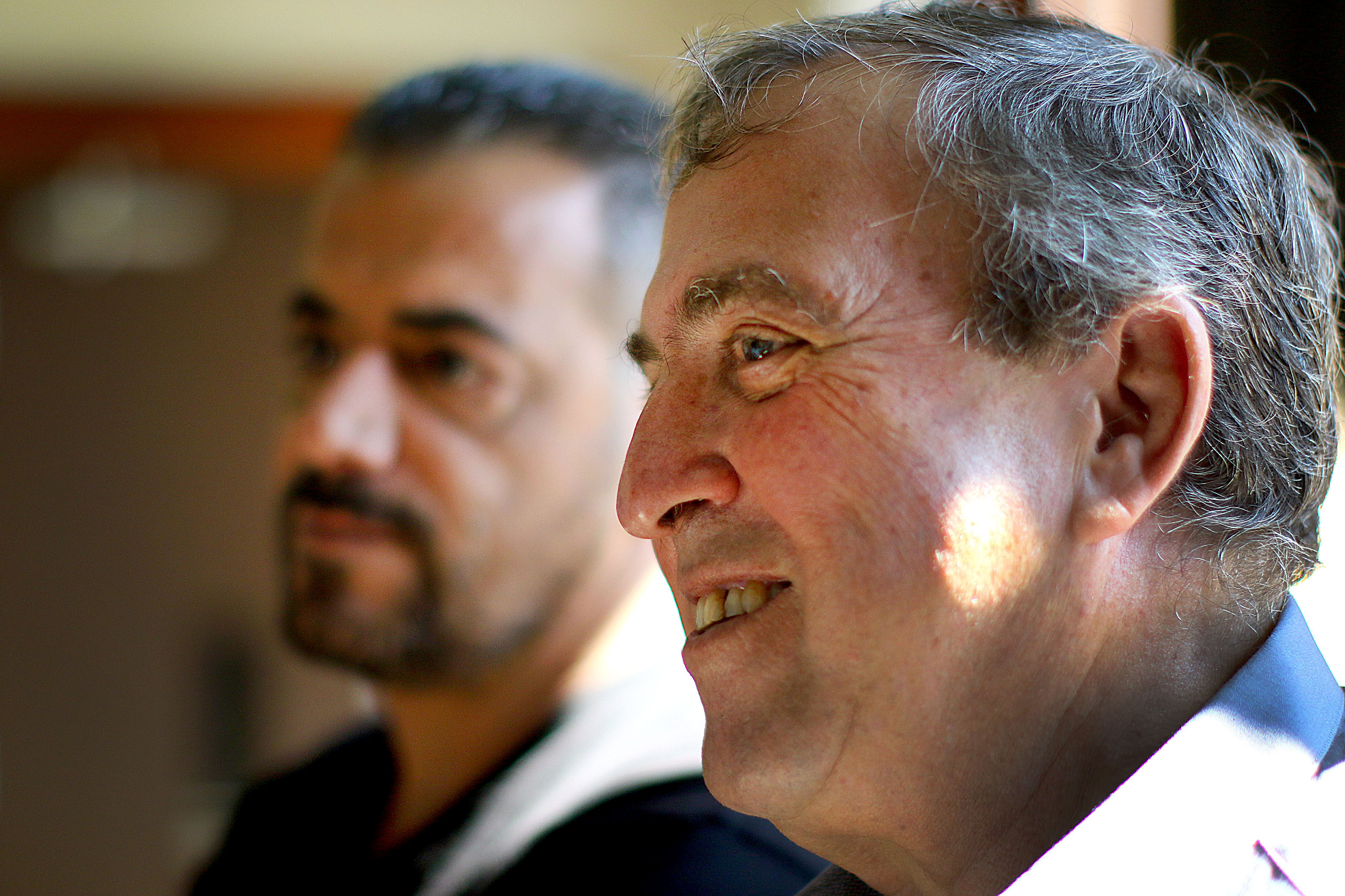 Palestinian Mazen Faraj (left) and Israeli Rami Elhanan have forged a deep bond.