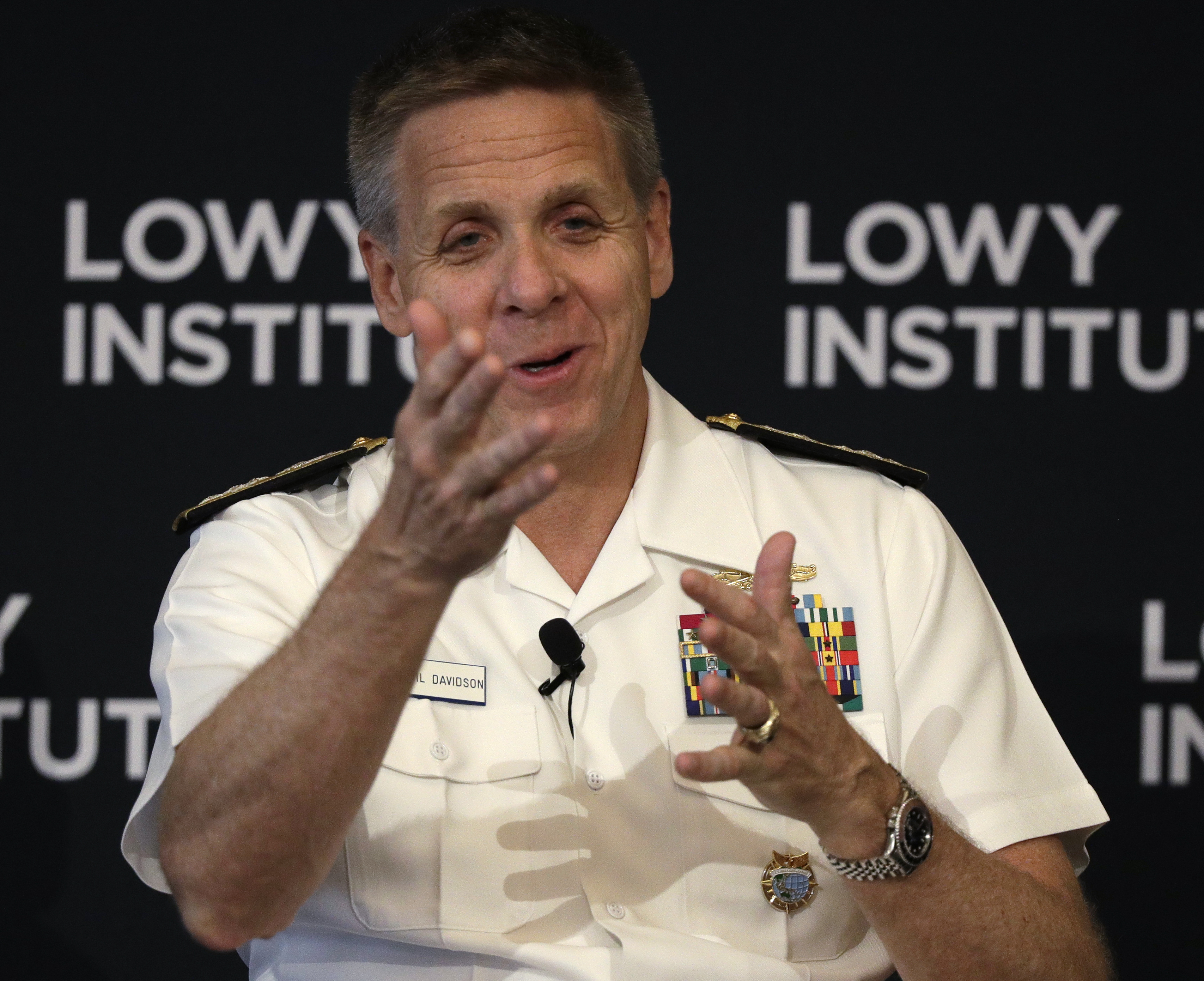 Adm. Philip S. Davidson, spoke at the Lowy Institute in Sydney on Thursday.