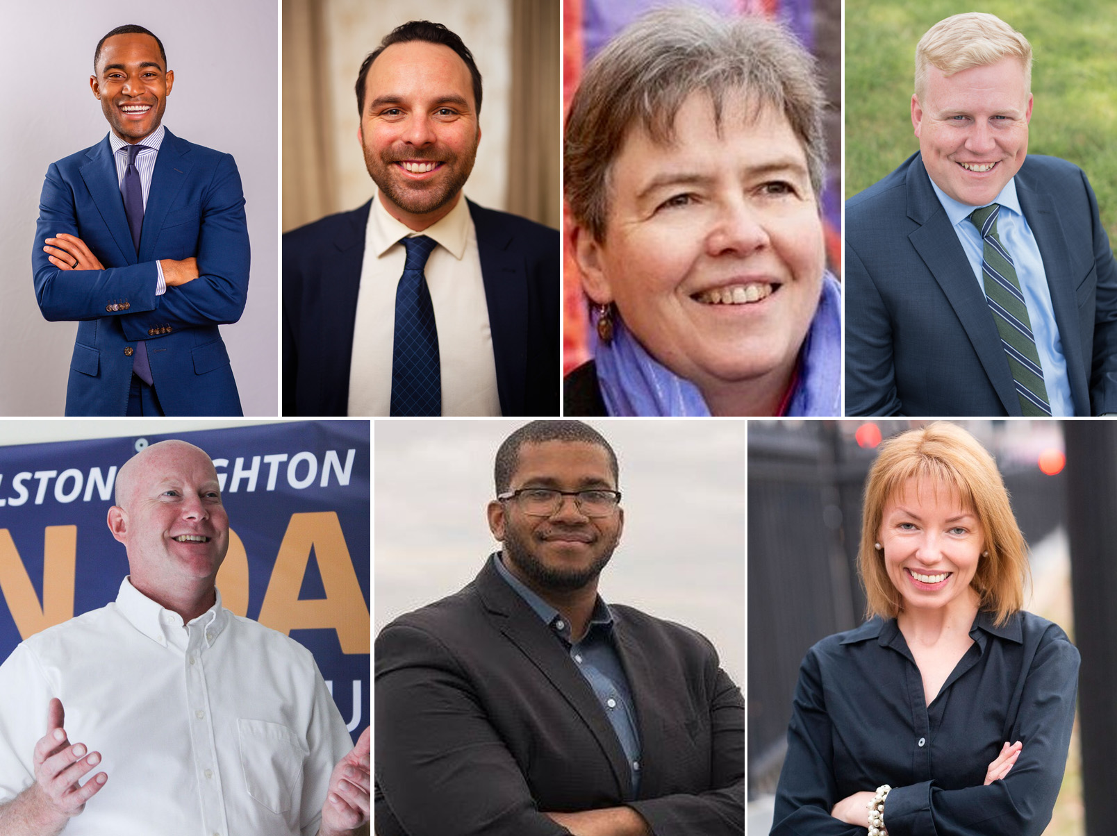 Top row, from left: Jonathan L. Allen, Brandon David Bowser, Liz A. Breadon, Craig Cashman. Bottom row, from left: Daniel J. Daly, Lee Nave Jr., Amanda Gail Smart.