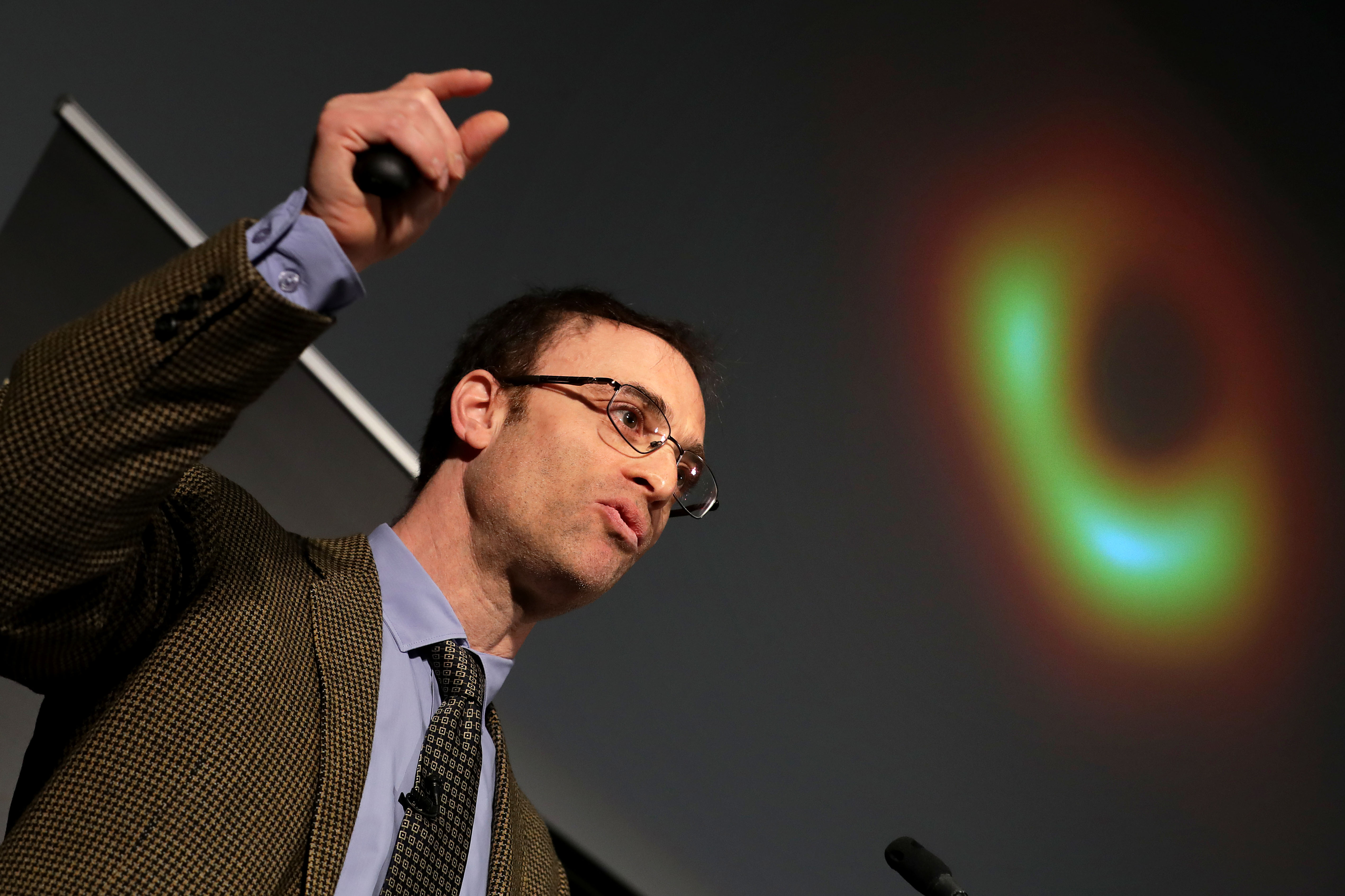 Sheperd Doeleman revealed the first photograph of a black hole during a news conference organized by the National Science Foundation at the National Press Club on Wednesday in Washington, D.C.