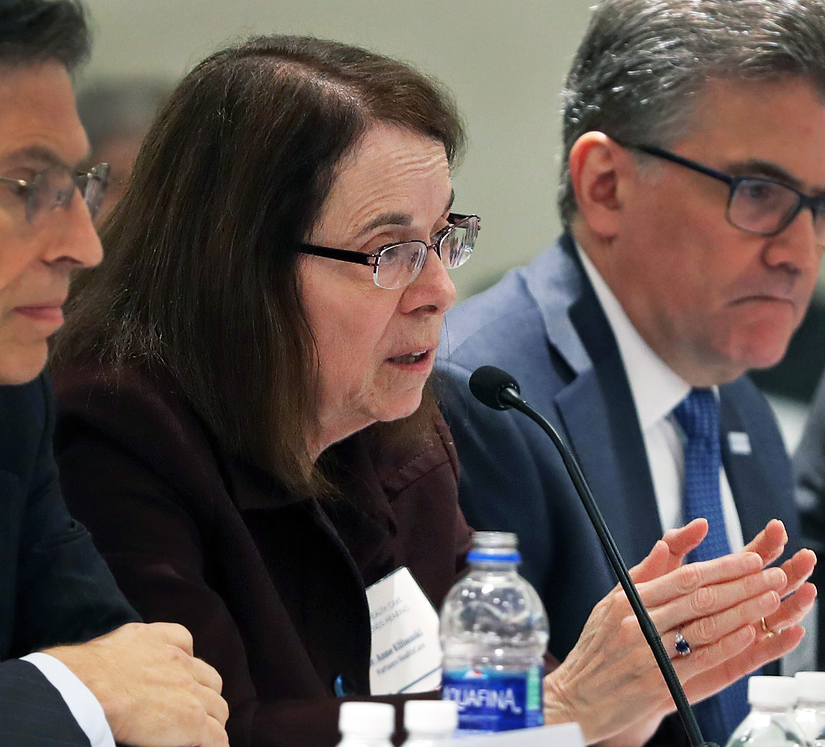 Dr. Anne Klibanski, CEO of Partners HealthCare, spoke at a Health Policy Commission meeting last year.