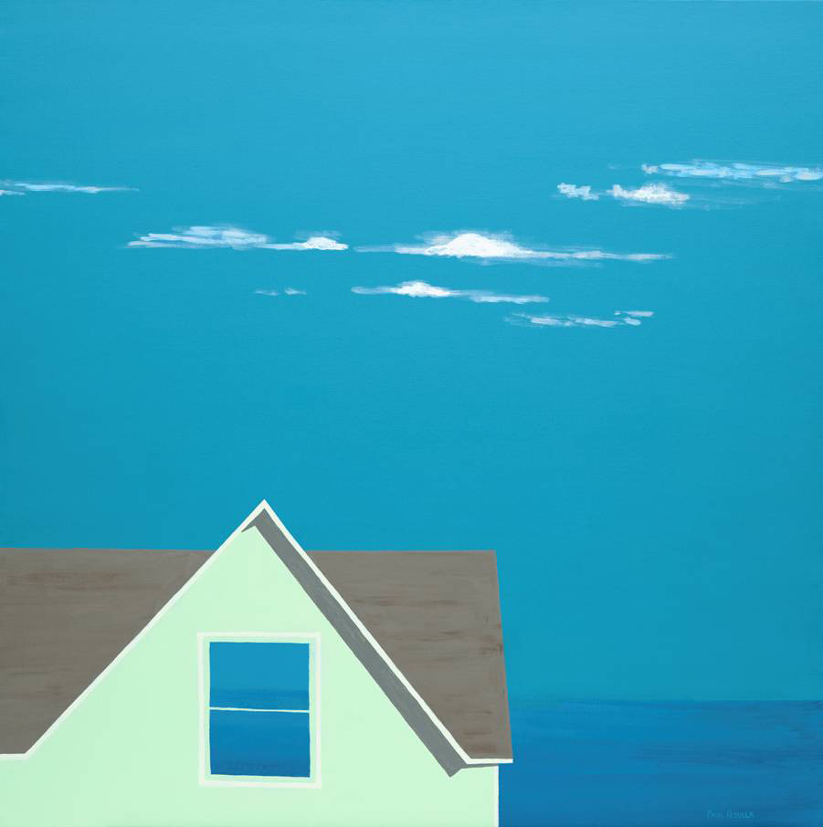 Ocean Edge" is among the paintings by Paul Pedulla on display at the Chelmsford Public Library throughout April.