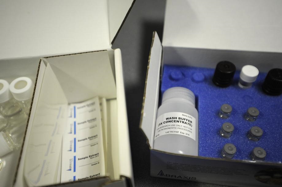 Kits were used on board and on the dock to test samples for levels of paralytic shellfish poisoning before and after the mollusks were harvested.