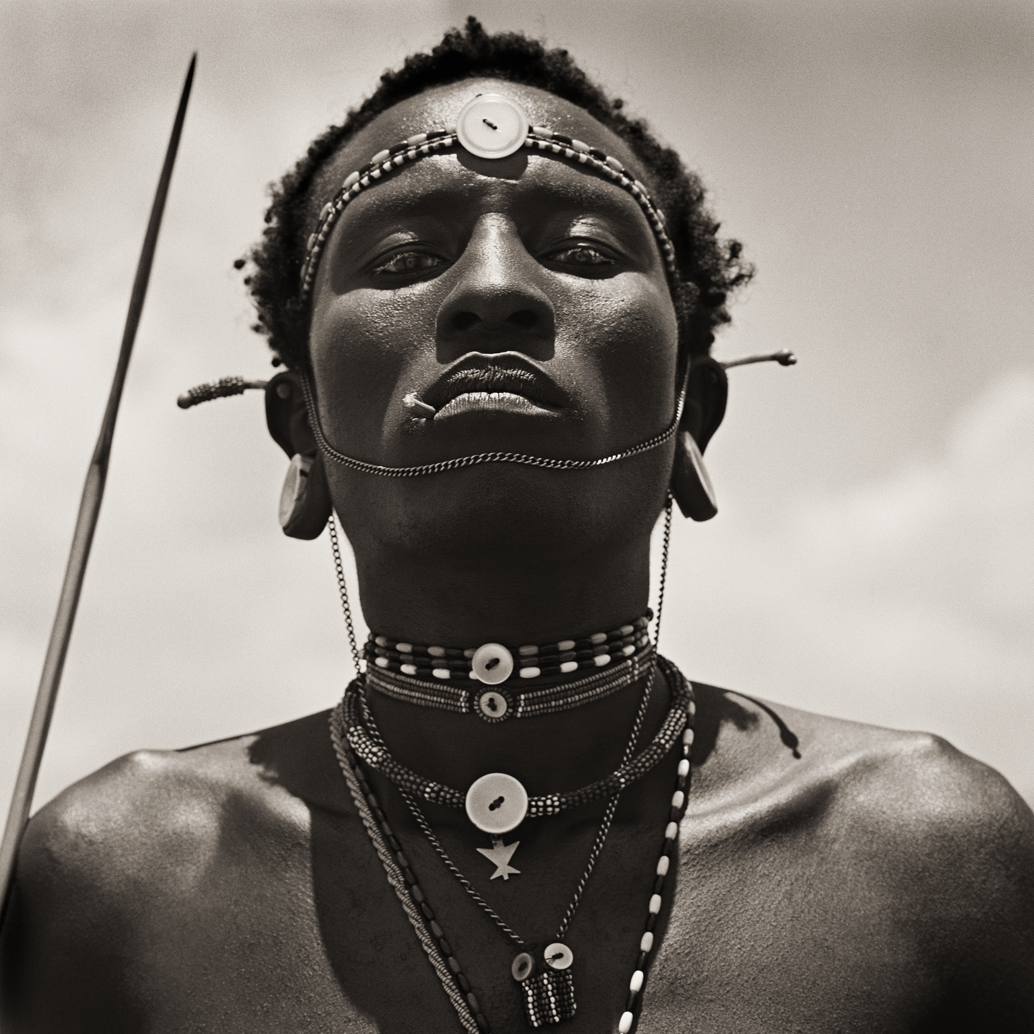Dana Gluckstein’s “Masai Warrior Initiate, Kenya, 1985.”