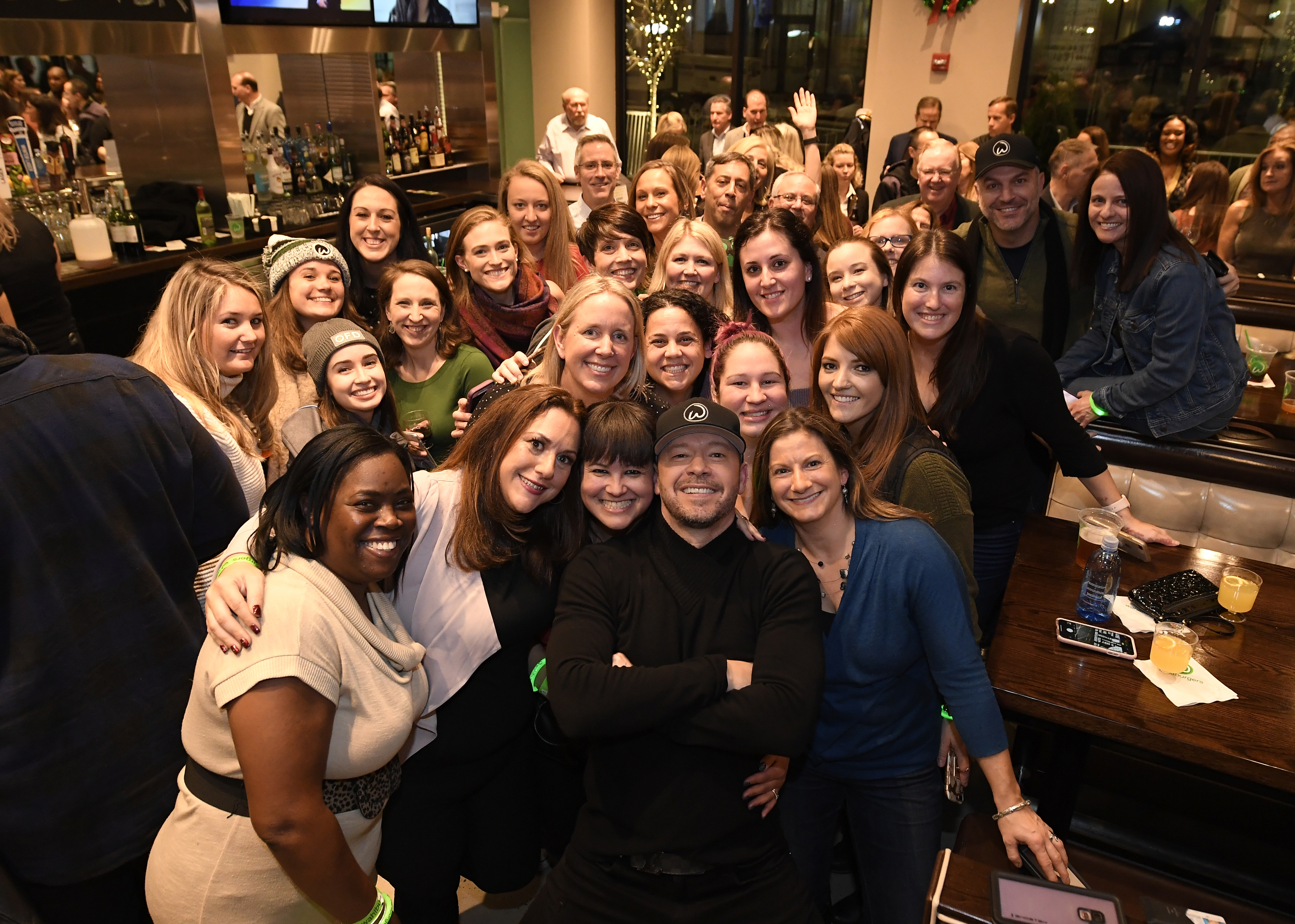 The opening celebration of the Dorchester Wahlburgers.
