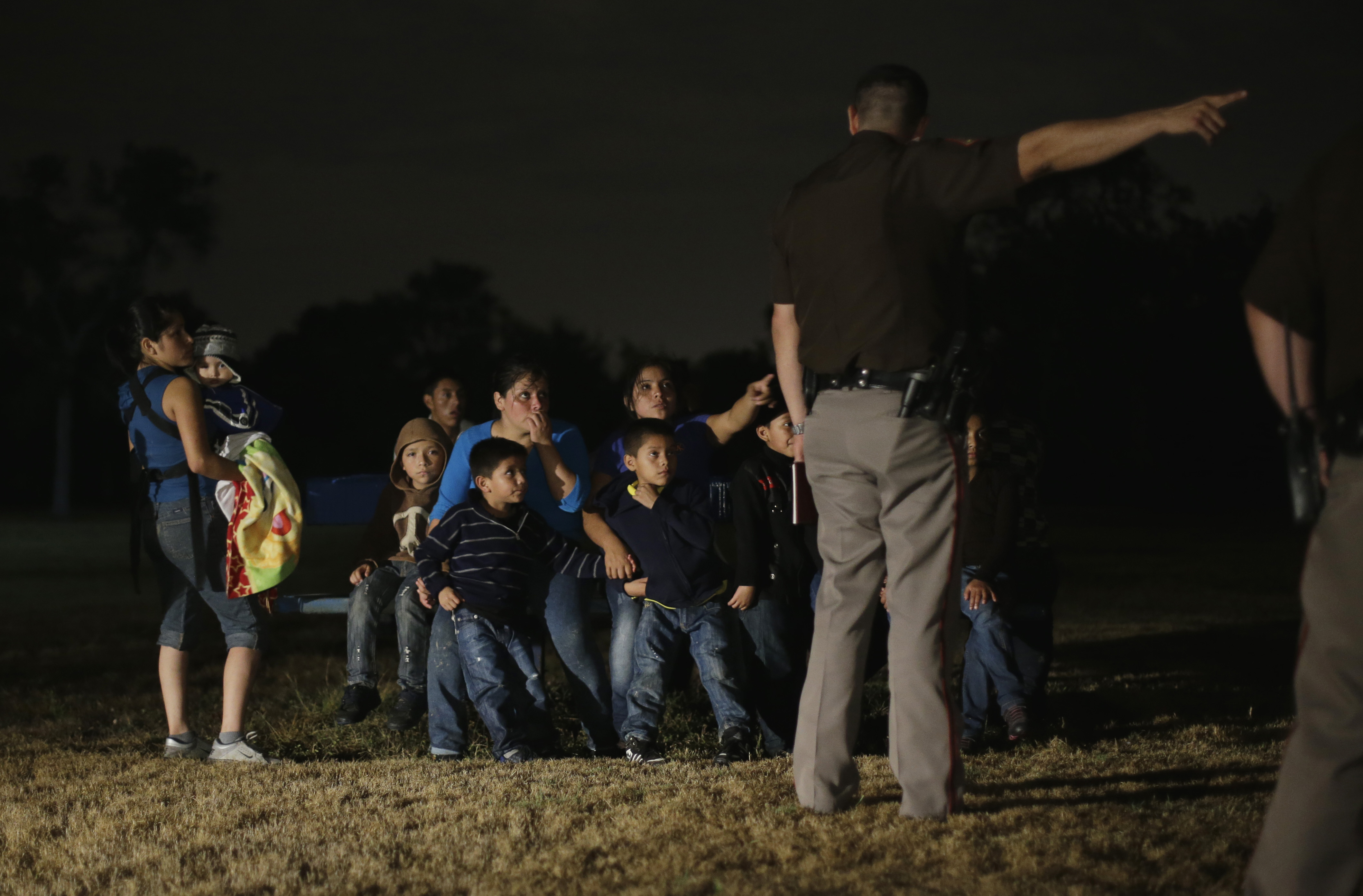 A group of immigrants from Honduras and El Salvador who crossed the U.S.-Mexico border illegally were stopped in Texas last year.