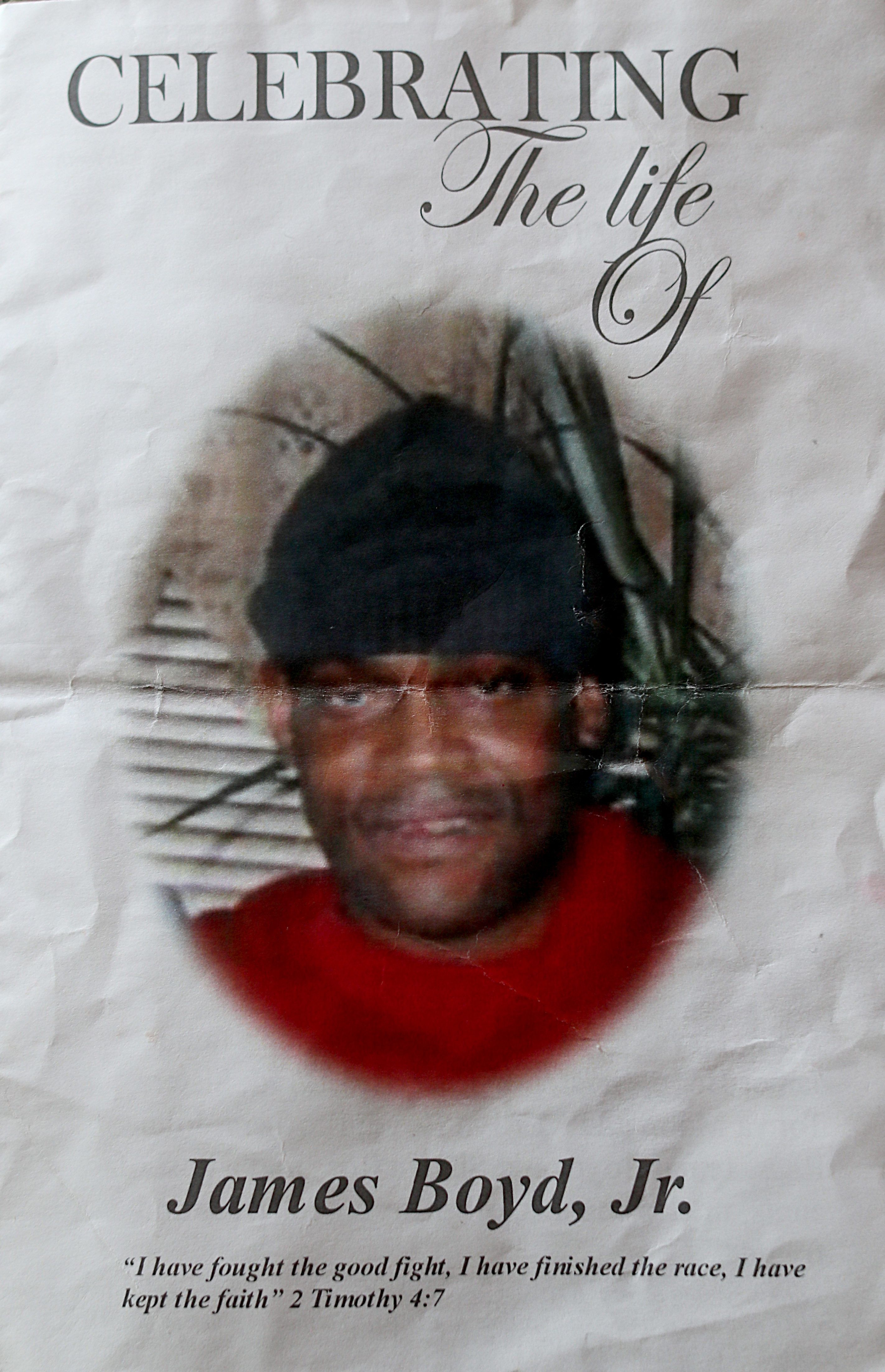 The funeral program for James Boyd Jr.