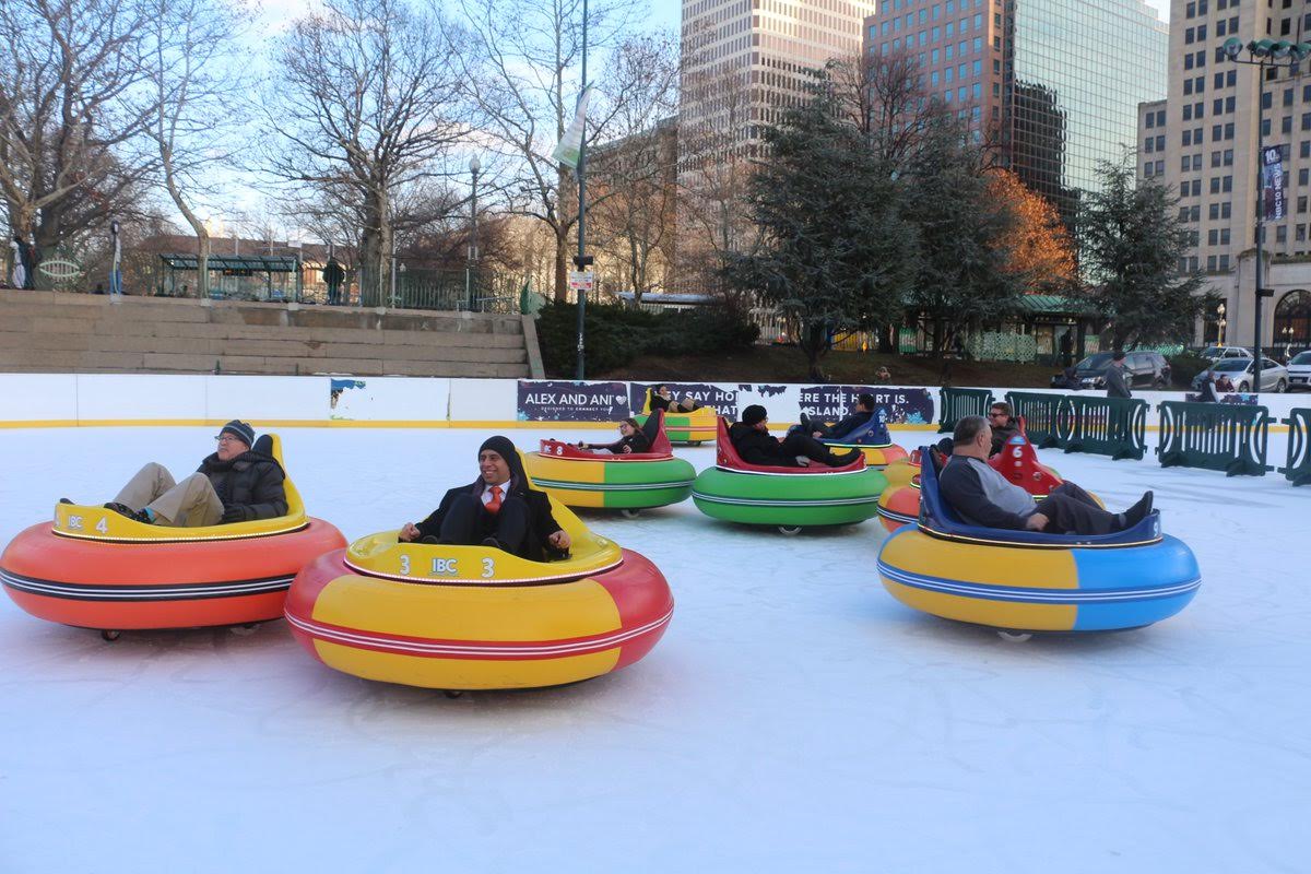 Providence has bumper cars that slide around on an iceskating rink
