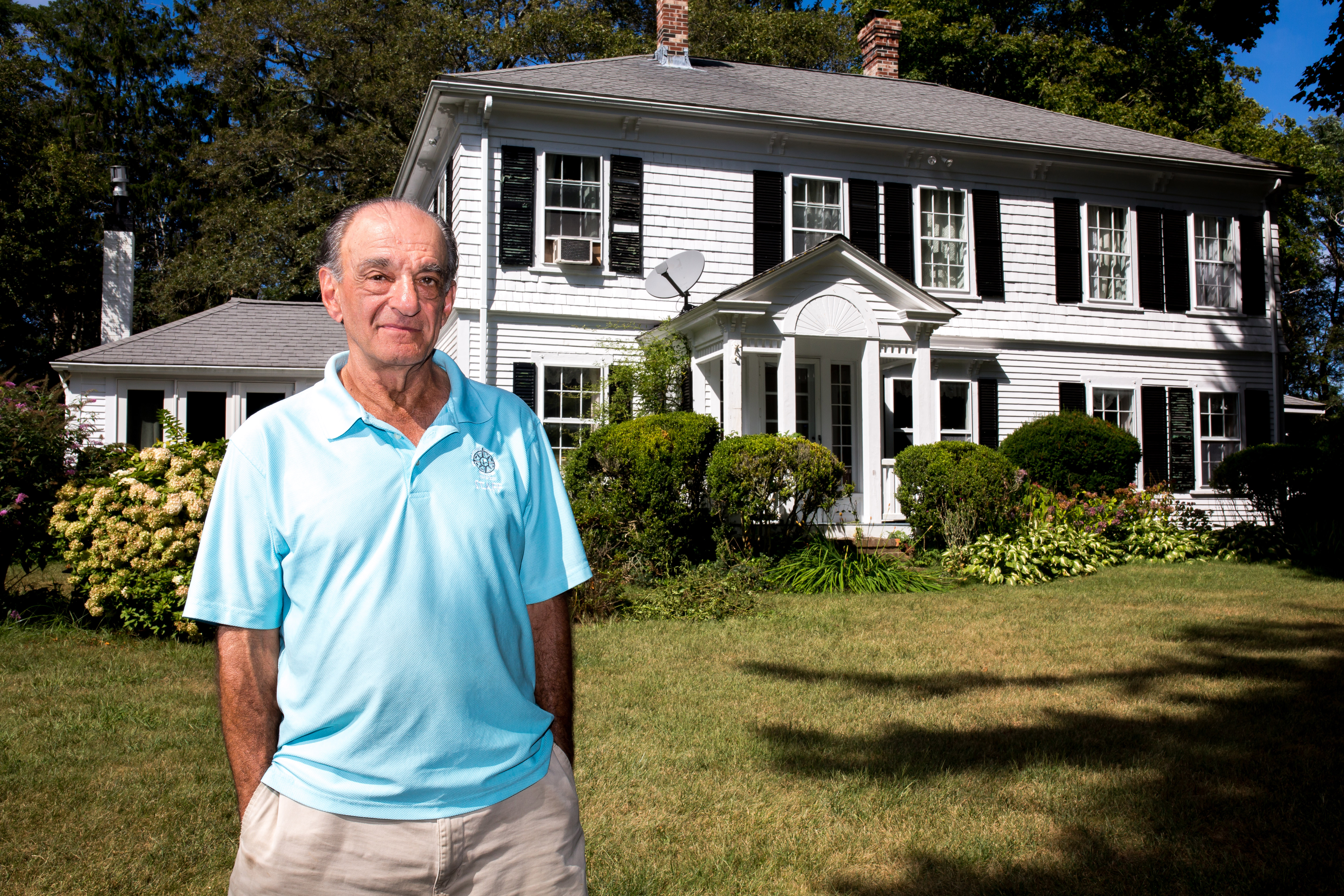 Homeowner Michael Aschettino outside his house in Eastham.