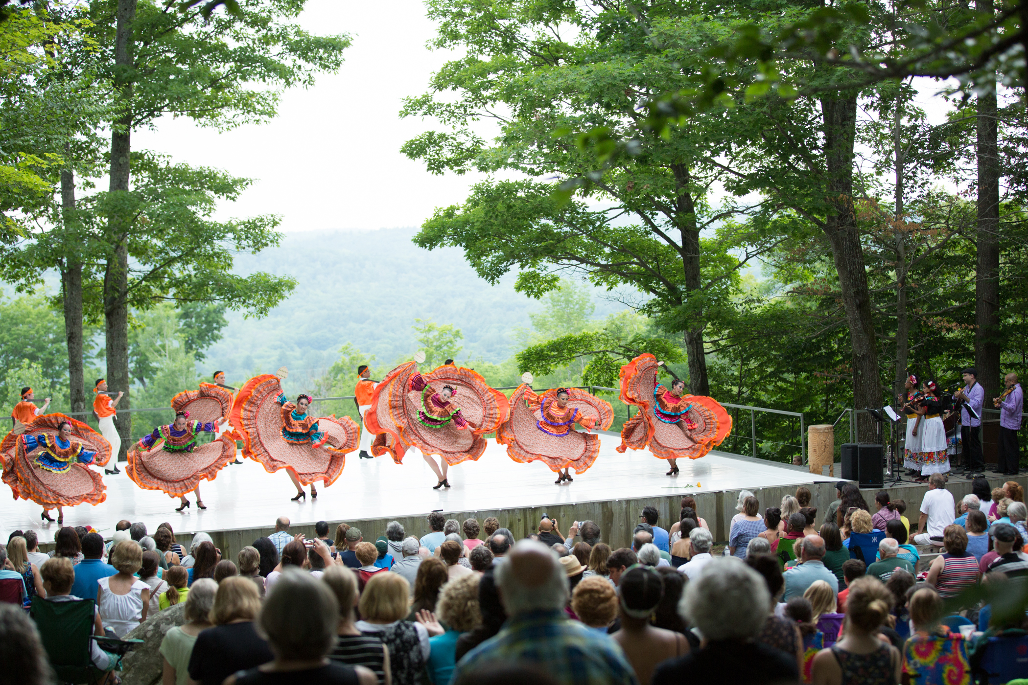 Spectators enjoy a free performance at Jacob Pillow’s outdoor dance series, Inside/Out.