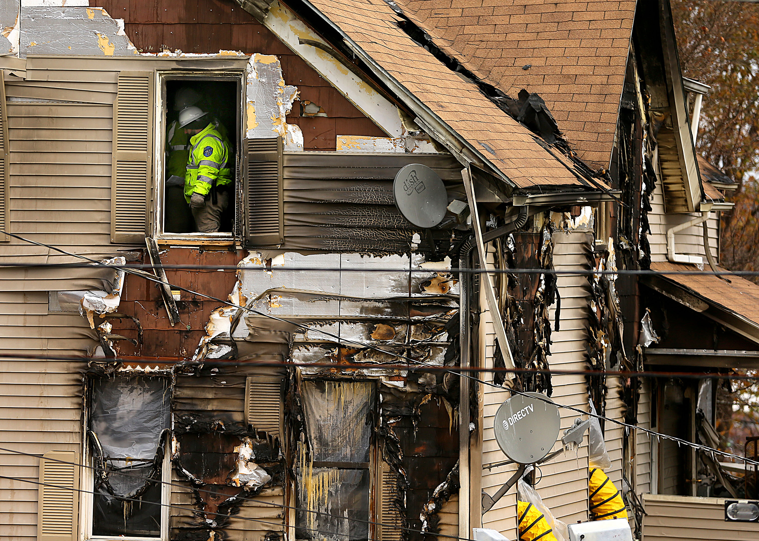 Investigators were at the scene Thursday.