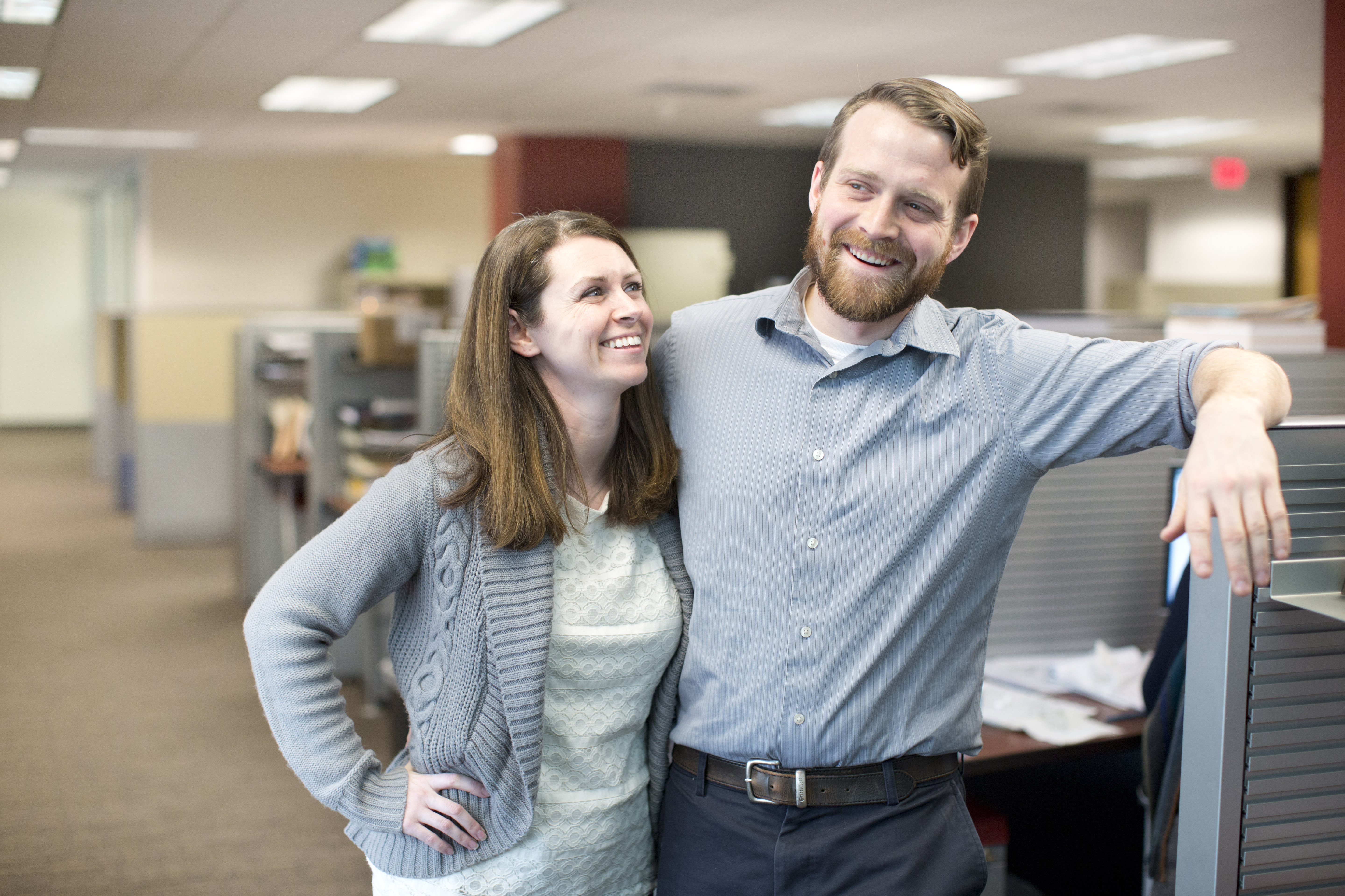 Ryan Lund and Maryellen Harrington are an engaged couple who both work for Arbella Insurance in Quincy.