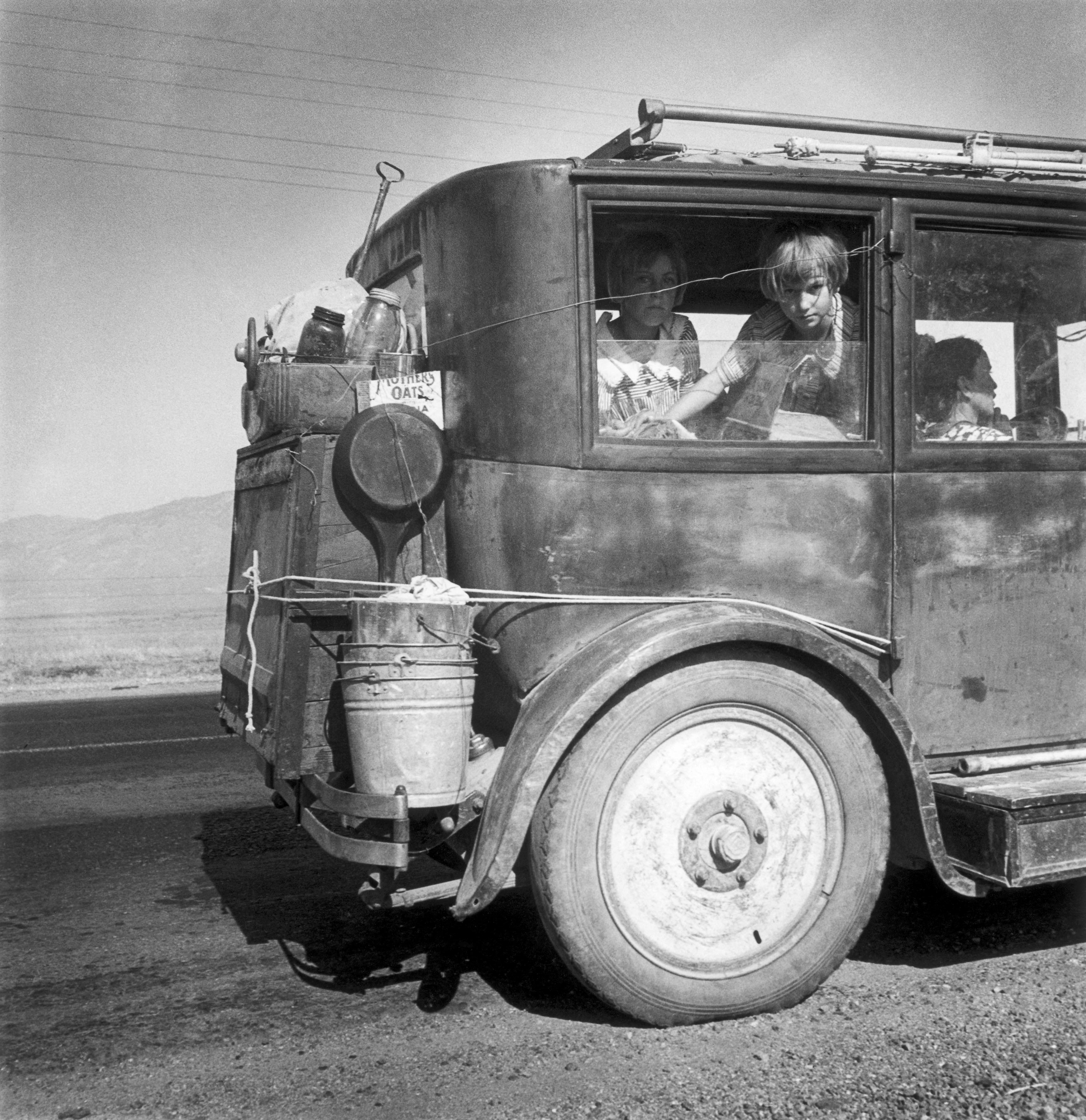 “Drought refugees from Abilene, Texas, following the crops of California as migratory workers. . . .,” August 1936, by Dorothea Lange