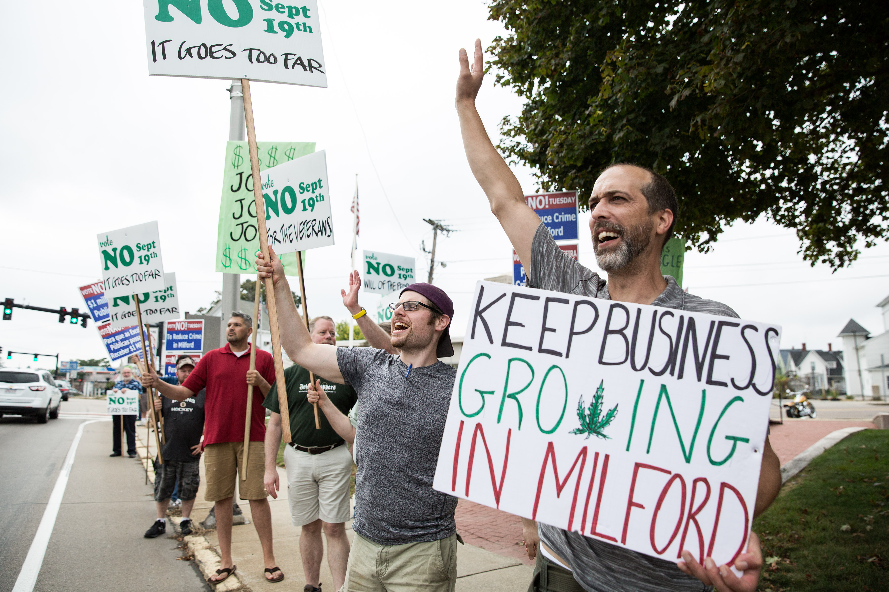 Milford Citizens for Fairness held a rally to urge residents to vote against the ban.