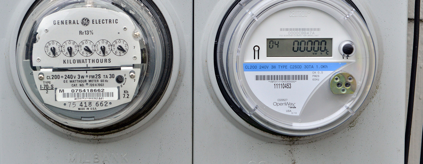 A smart meter installed on a house in Worcester.
