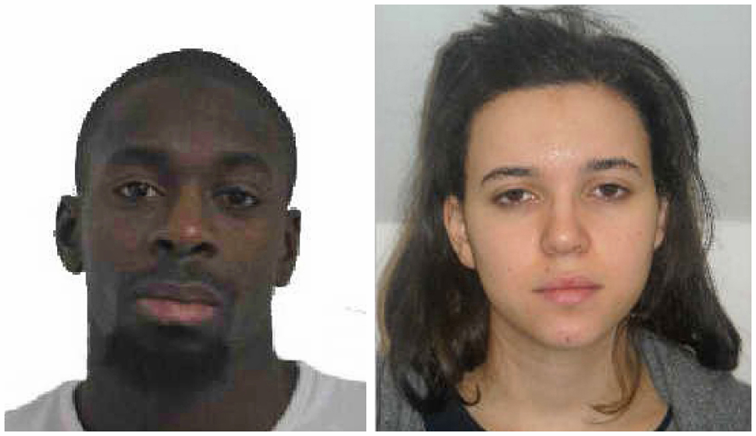 Amedy Coulibaly and Hayet Boumddiene, two suspects named by police as accomplices in a kosher market attack on the eastern edges of Paris.
