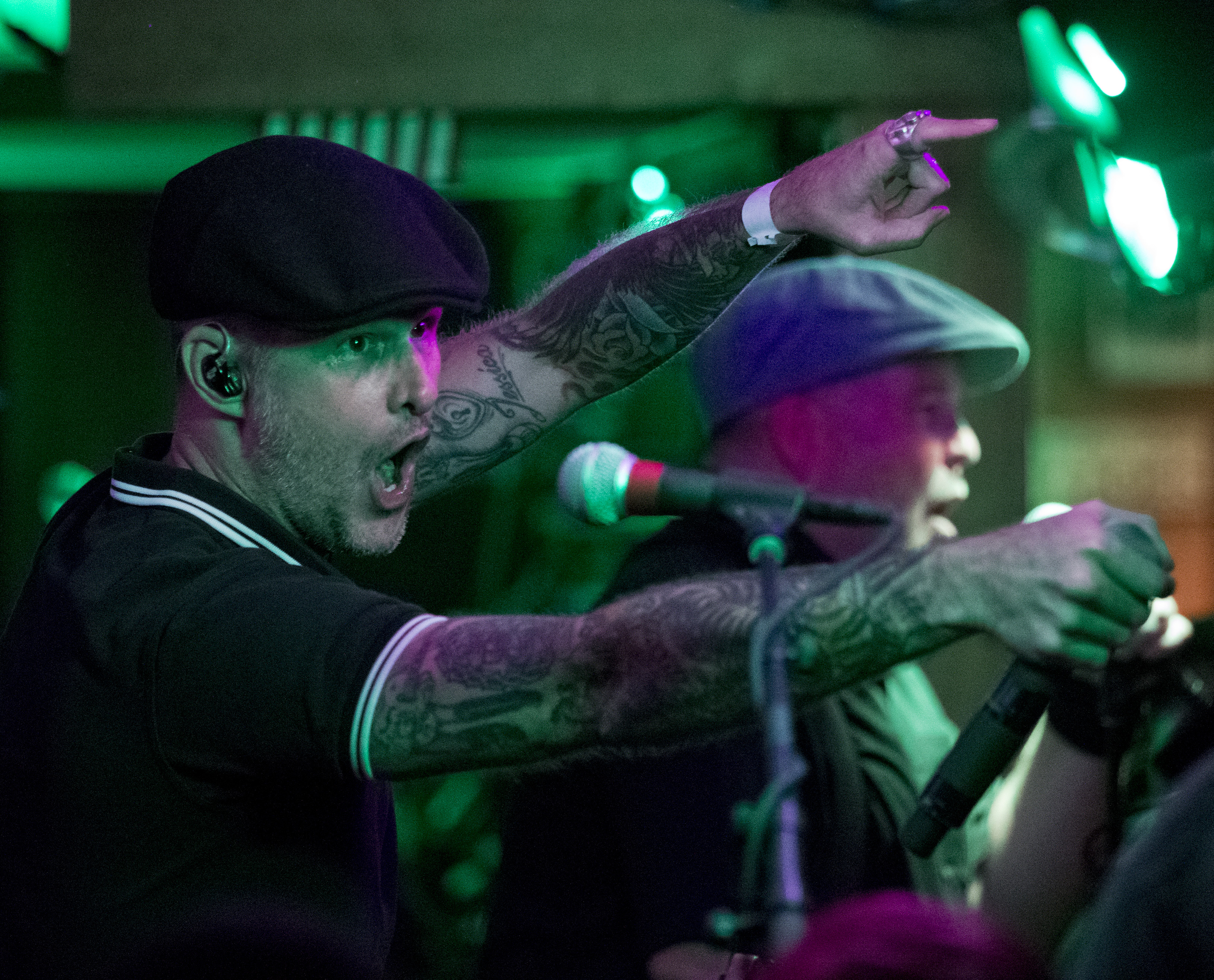 Barr (left) and Ken Casey of the Dropkick Murphys gave the Quincy mainstay a rousing sendoff.