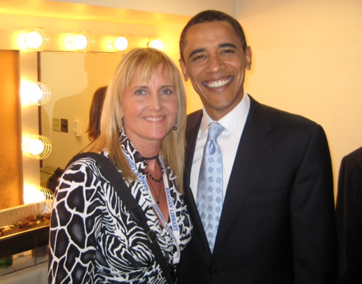 Kriss Blevens with Barack Obama.