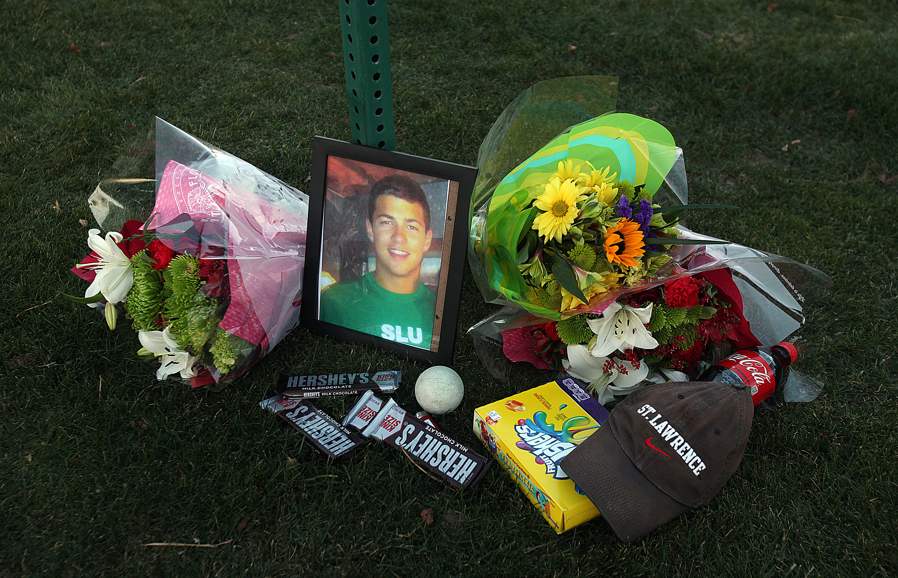 A memorial was set up for Garrett Gagne in Chatham near the accident site.