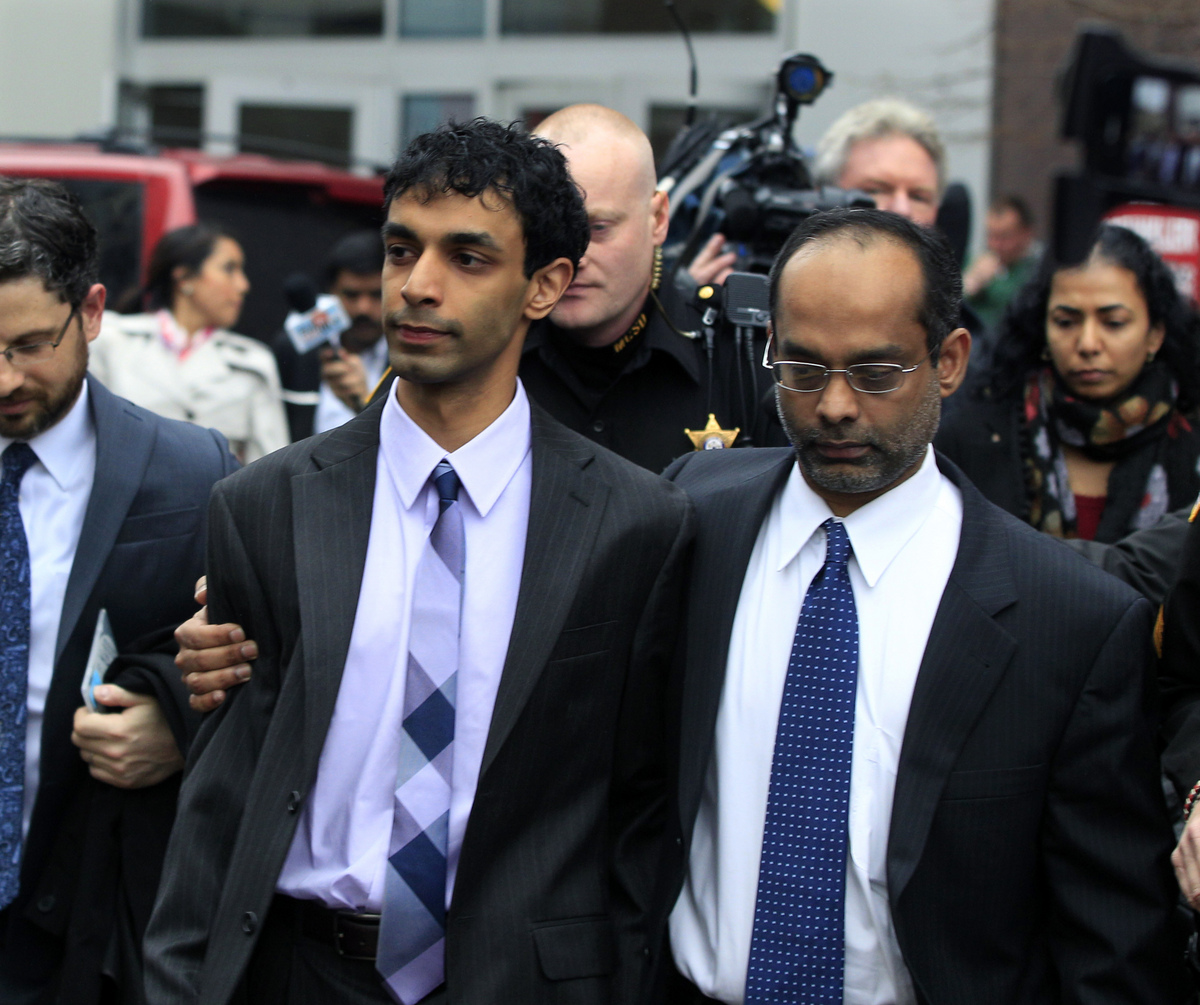 Dharun Ravi left court with his father.