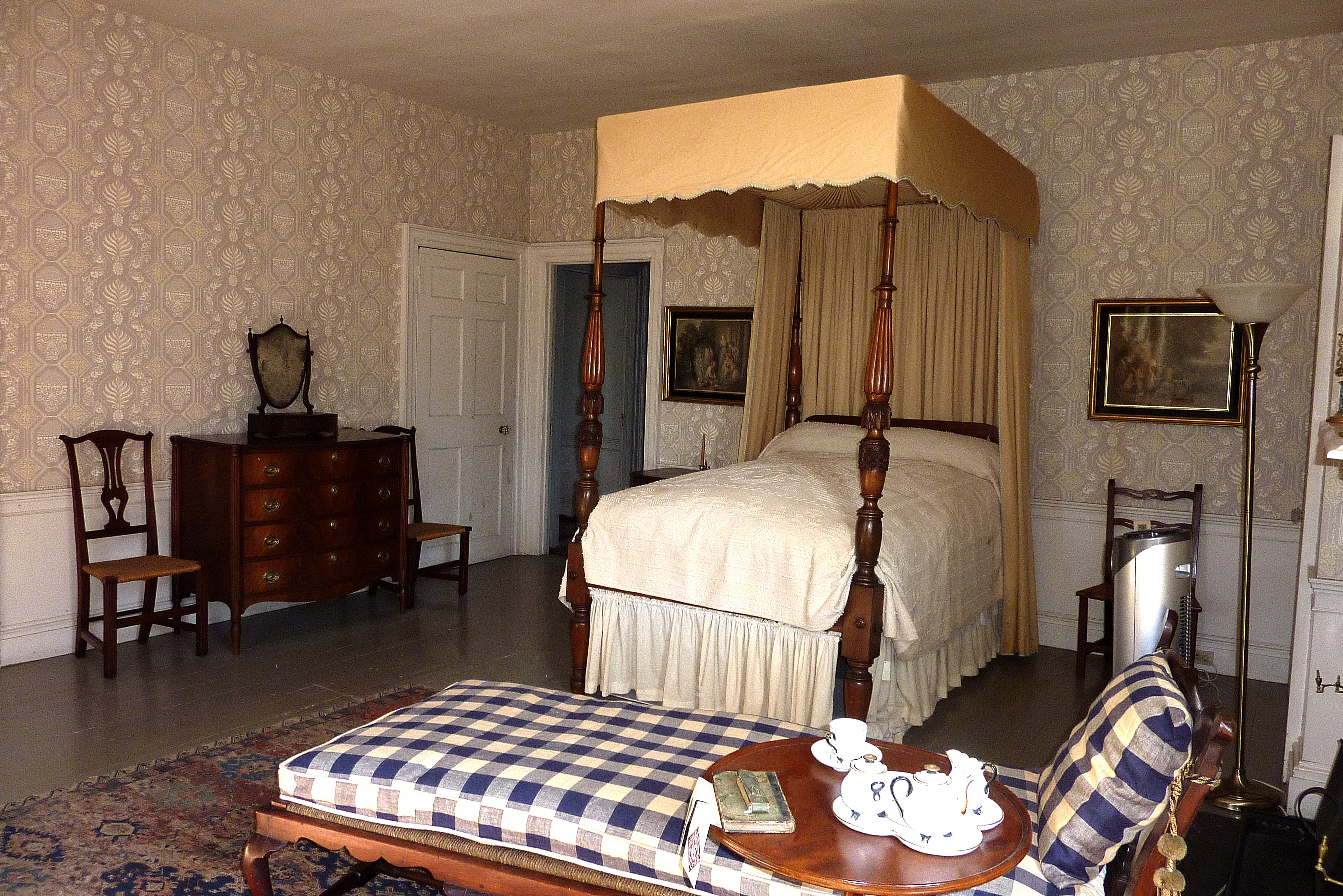 One of the bedrooms in Gore Place that will be updated with new furnishings.