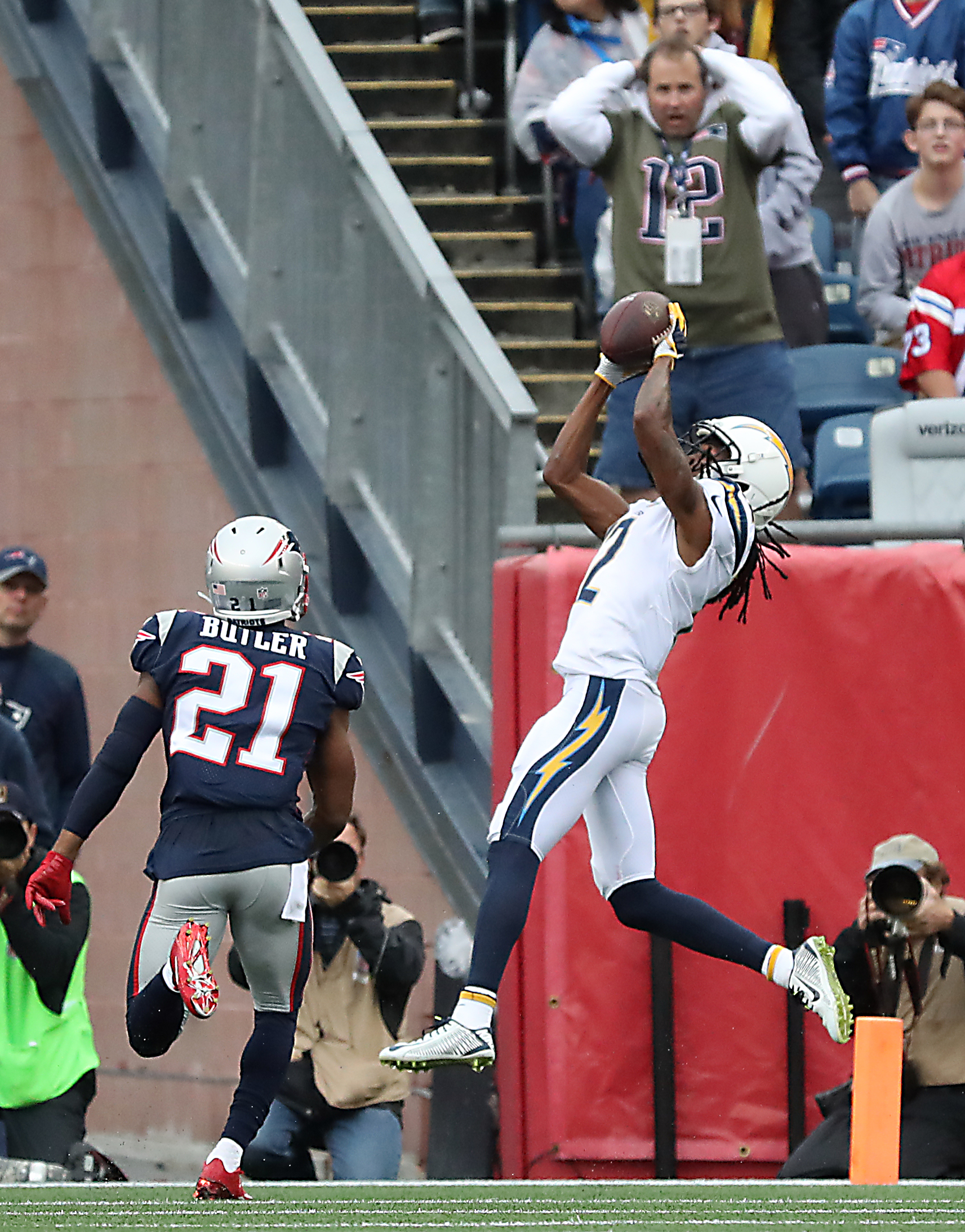 Malcolm Butler was in coverage on Travis Benjamin’s 26-yard touchdown in Week 8.