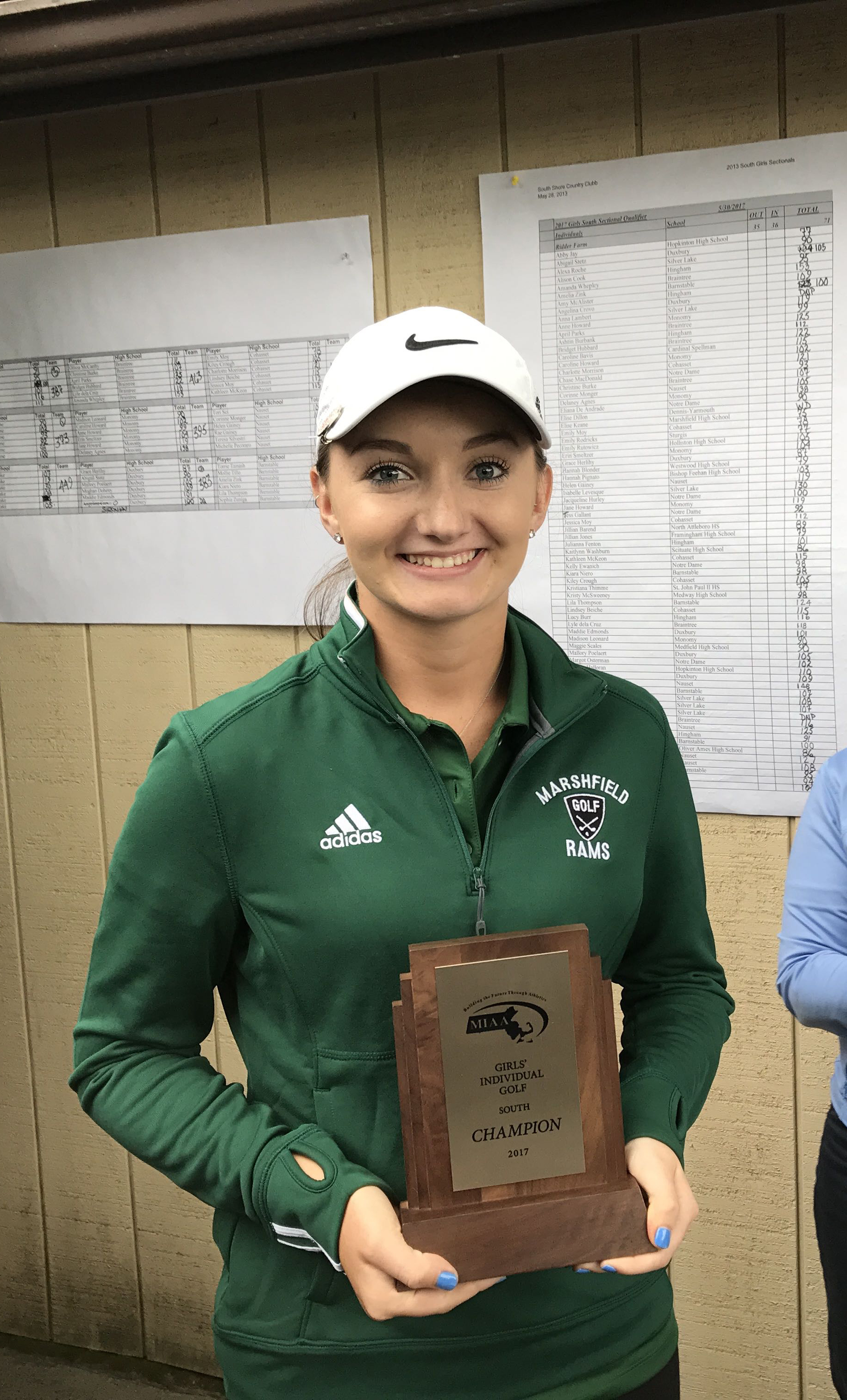 Marshfield senior Elise Keane shot a 4-over 75 to win MIAA South Sectional medalist honors Tuesday.