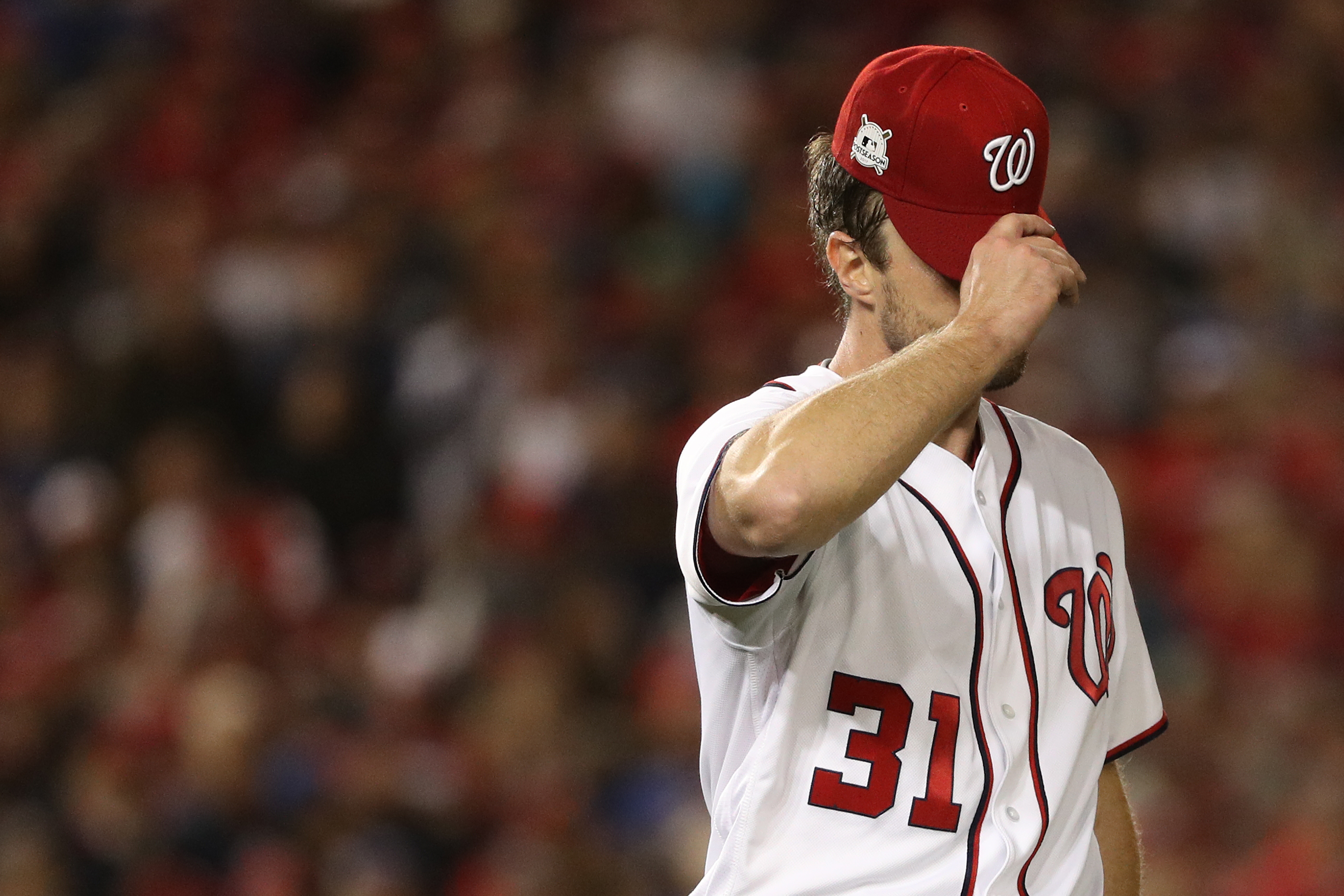 In two games this postseason, Max Scherzer pitched 7 1/3 innings, gave up five runs (three earned), struck out eight and recorded a 3.68 ERA.
