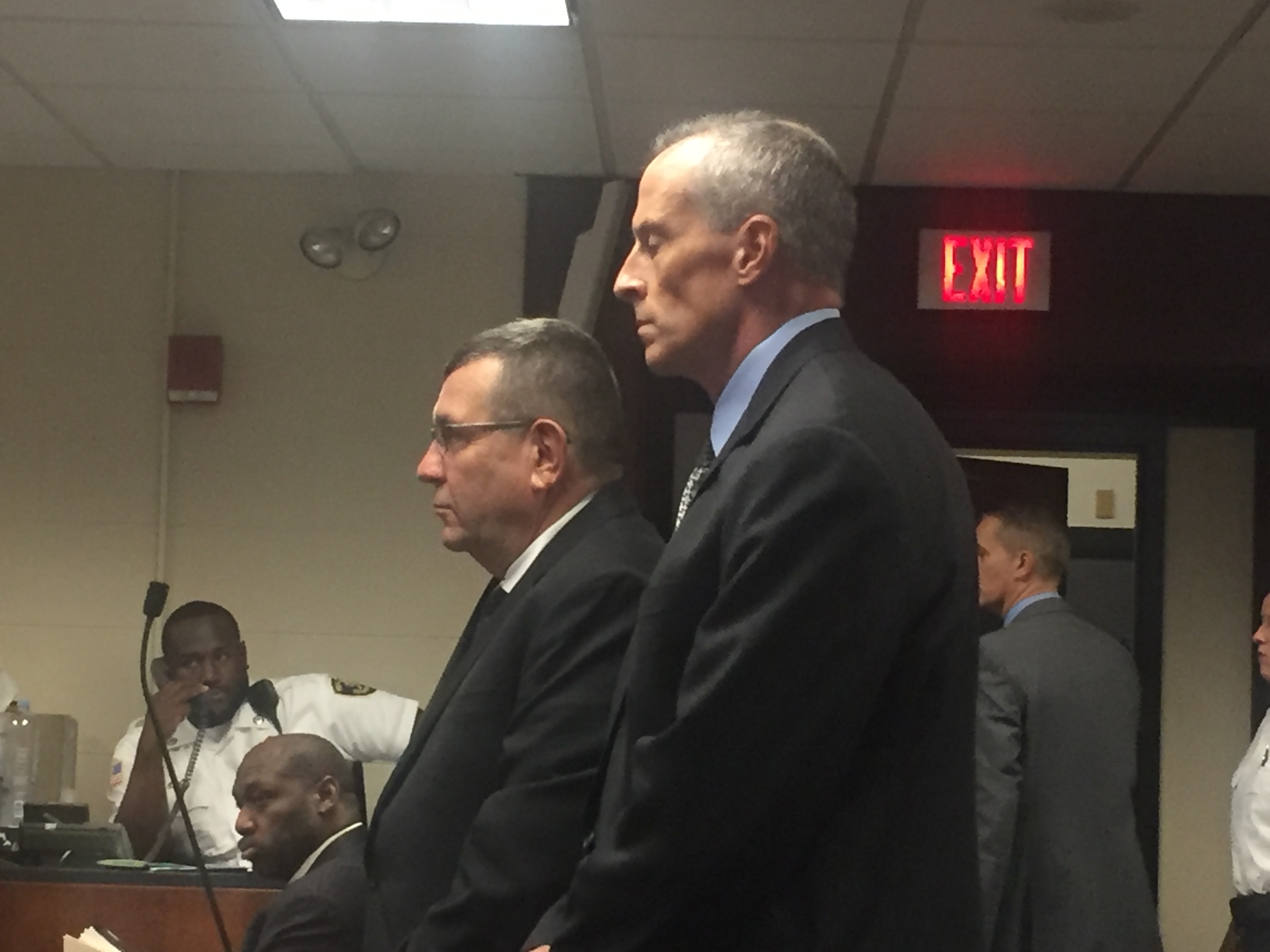 David Keefe (right) in Suffolk Superior Court in 2018.